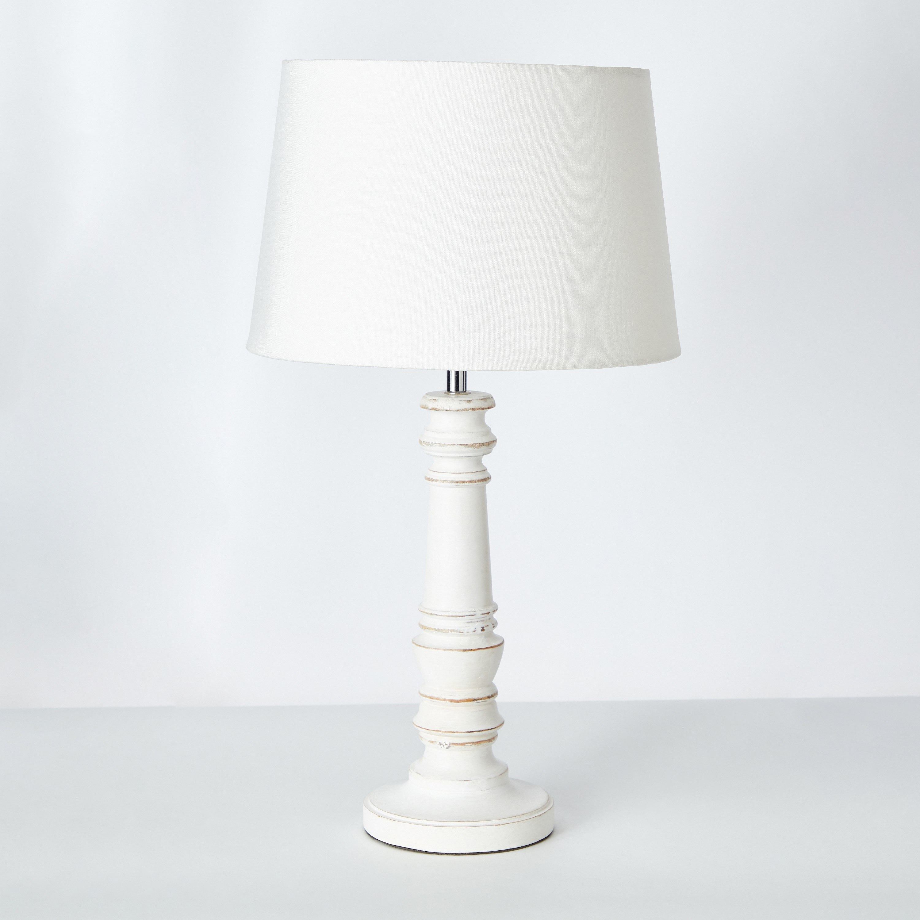 مصباح طاولة عمودي خشبي منحوت بغطاء رفيع من أدرانو - 55 سم-hbxlivingroom-lighting-tablelamps-image-6