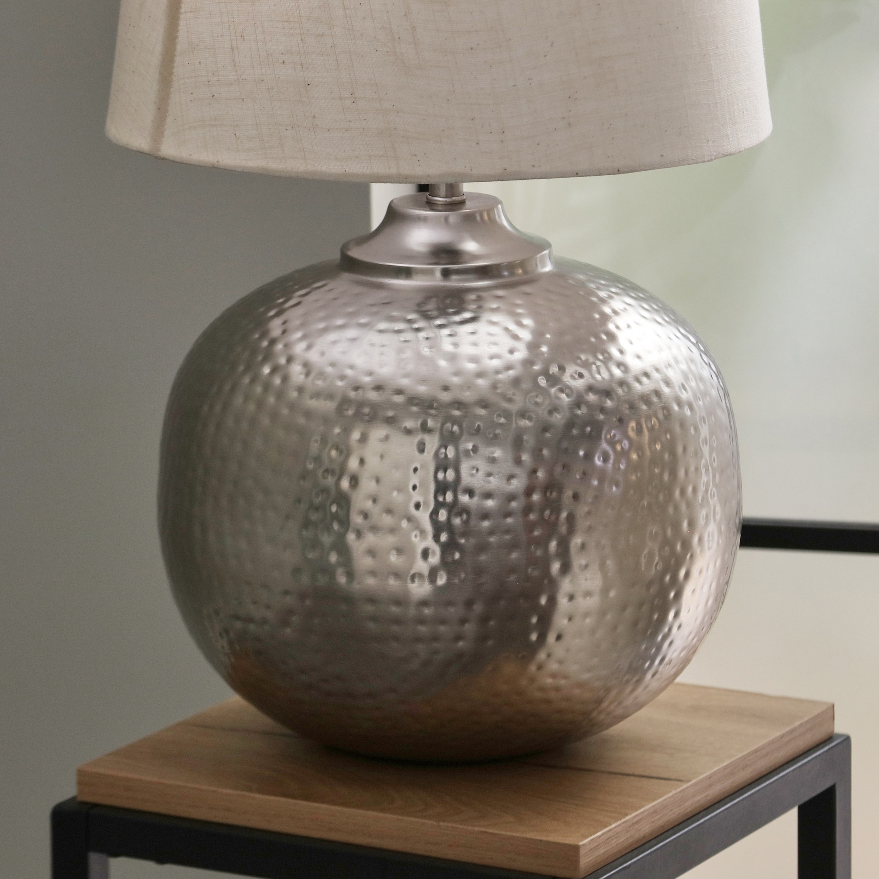 Hammered table deals lamp