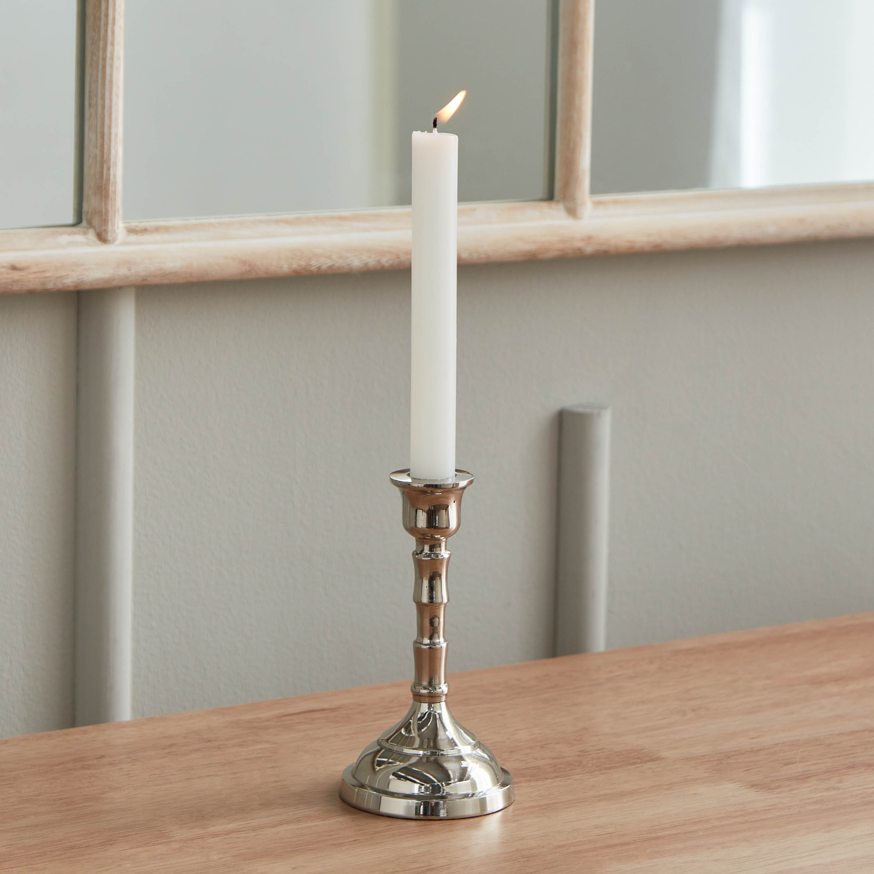 حامل شموع ديكور ألومنيوم من أورا - 8.25x8.25x14.5 سم-hbxlivingroom-decorandaccessories-candleholders-image-1