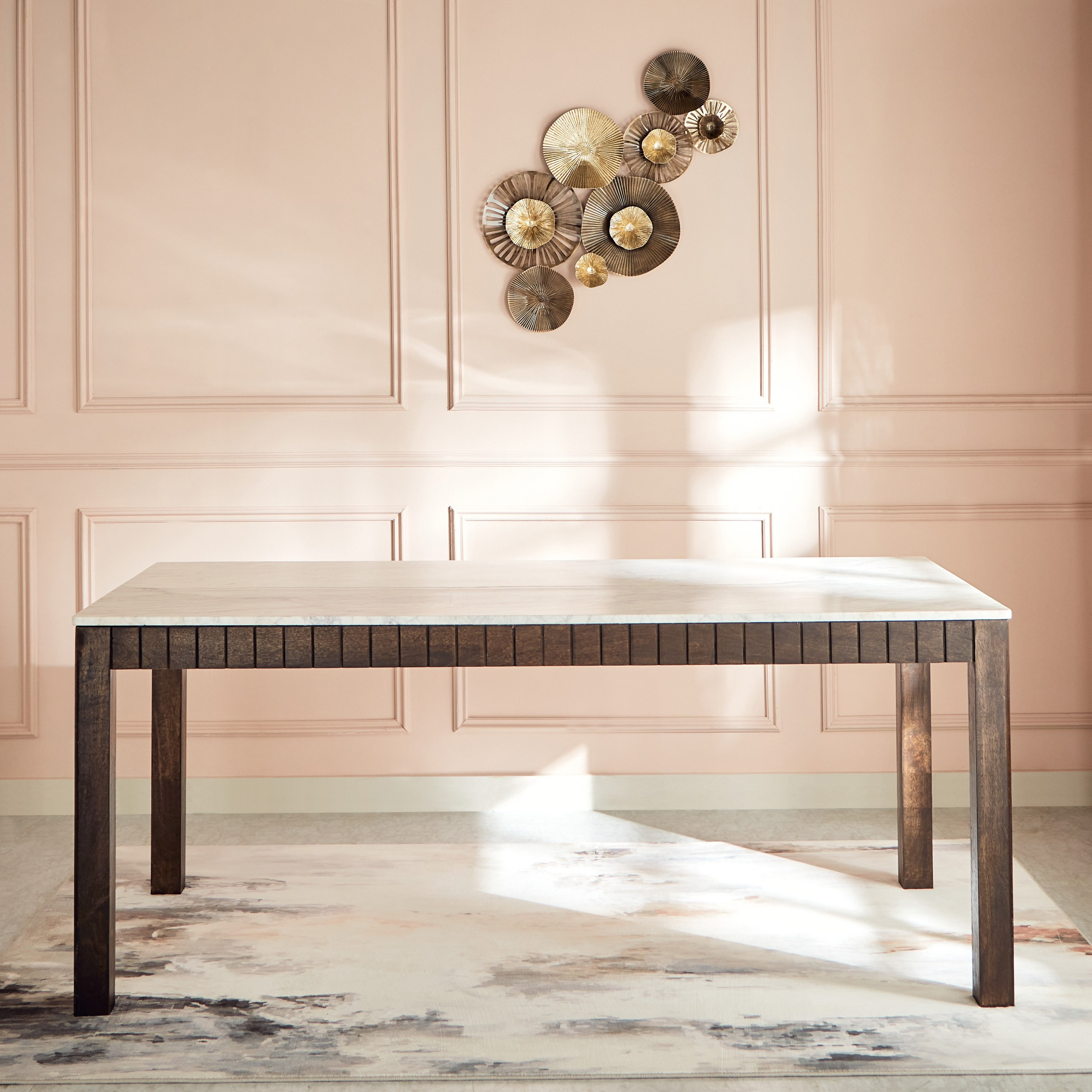 طاولة سفرة لـ6 مقاعد بسطح الرخام - جلوريا من فيندرا-hbxdiningroom-diningtablesandsets-diningtables-sixseater-image-2