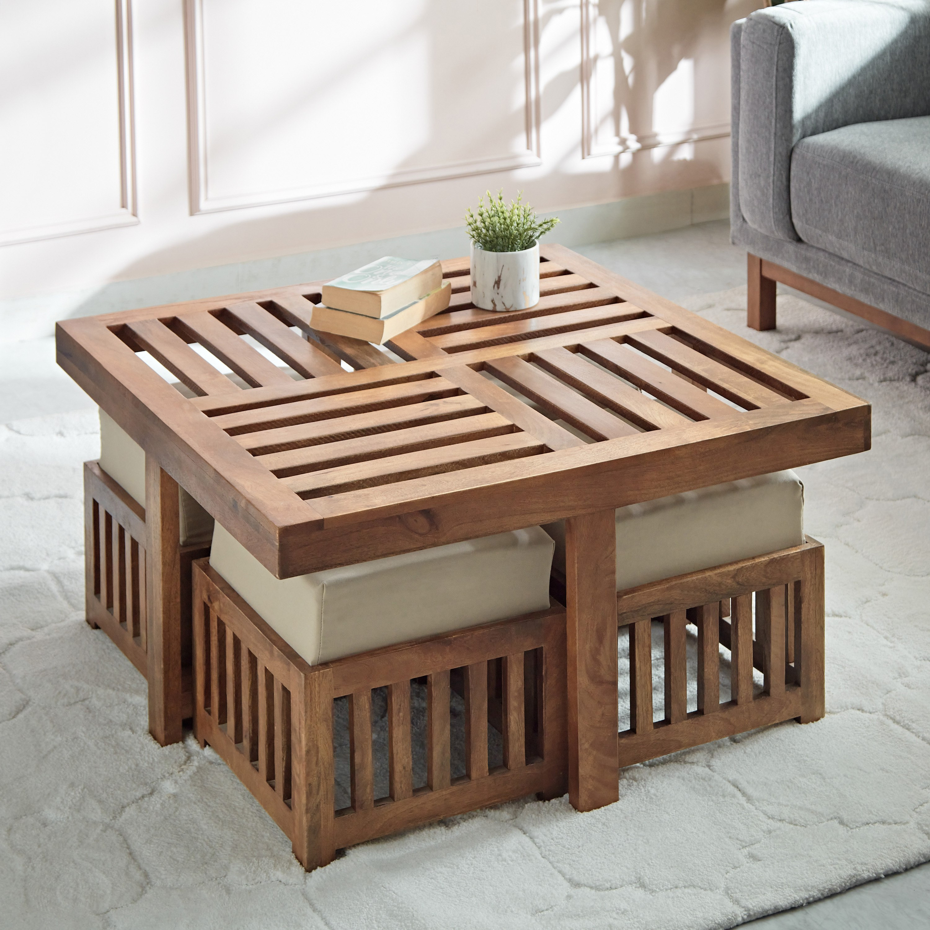 Coffee table outlet stool