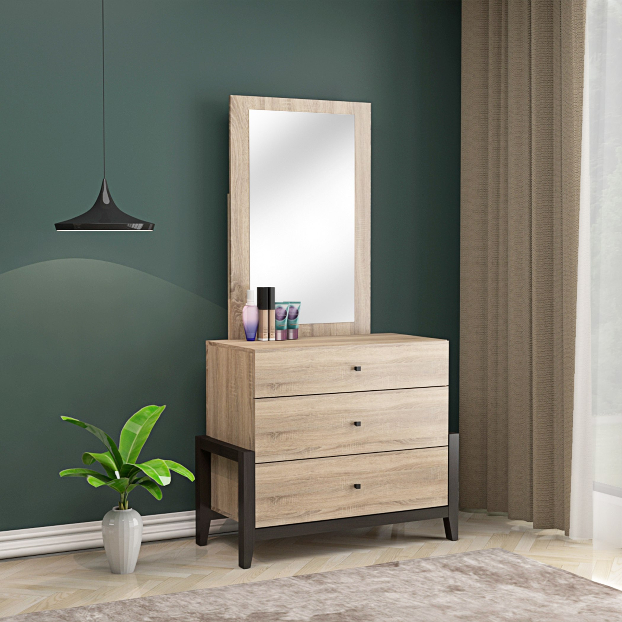 طاولة تزيين صغيرة 3 أدراج دون مرآة من شيلدون-hbxfurniture-kidsroom-kidsdressersandmirrors-image-1