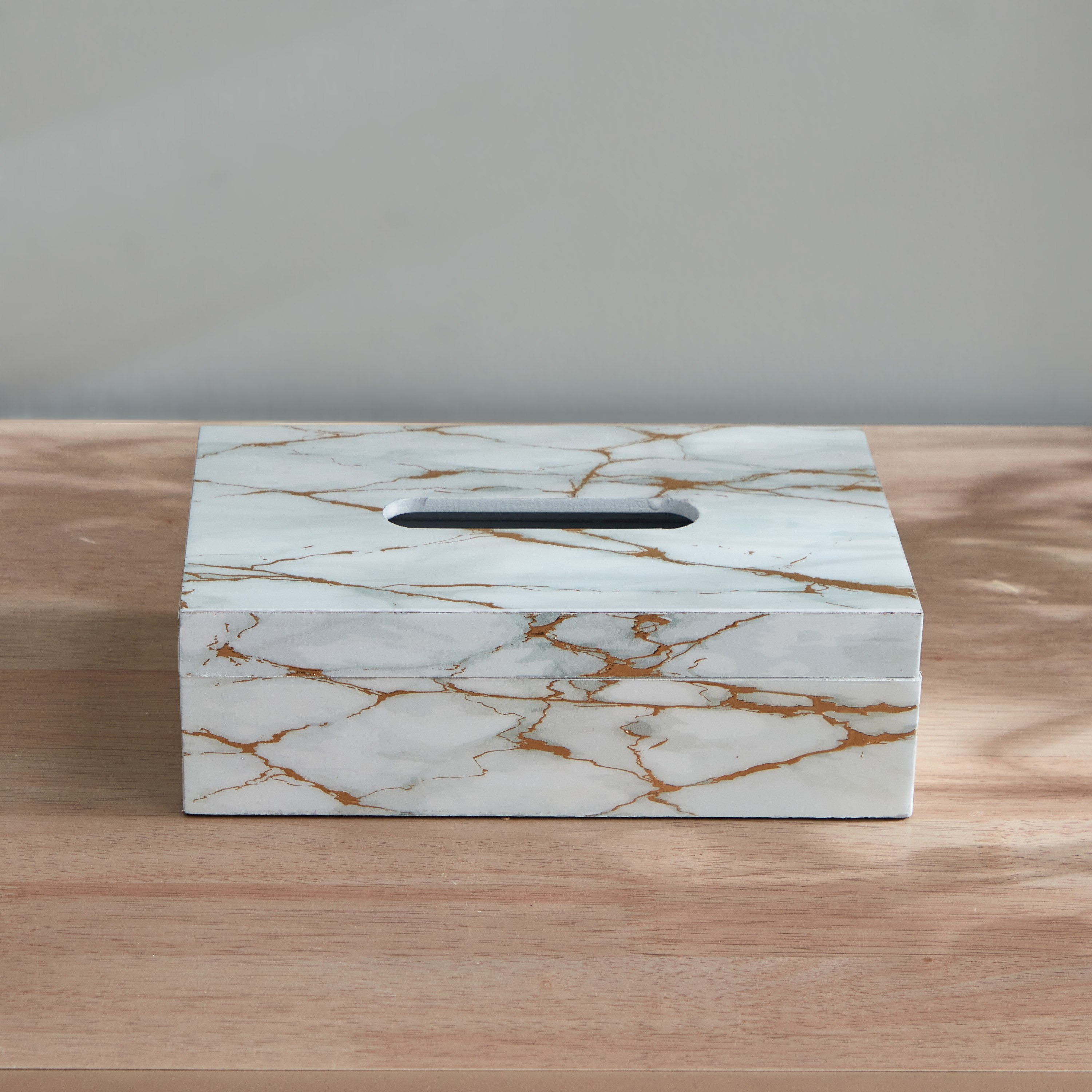 Armaya Marble Print Tissue Box Holder - 23.5x14x7.5 cm-hbxdecorandfurnishings-homeaccessories-novelties-image-3