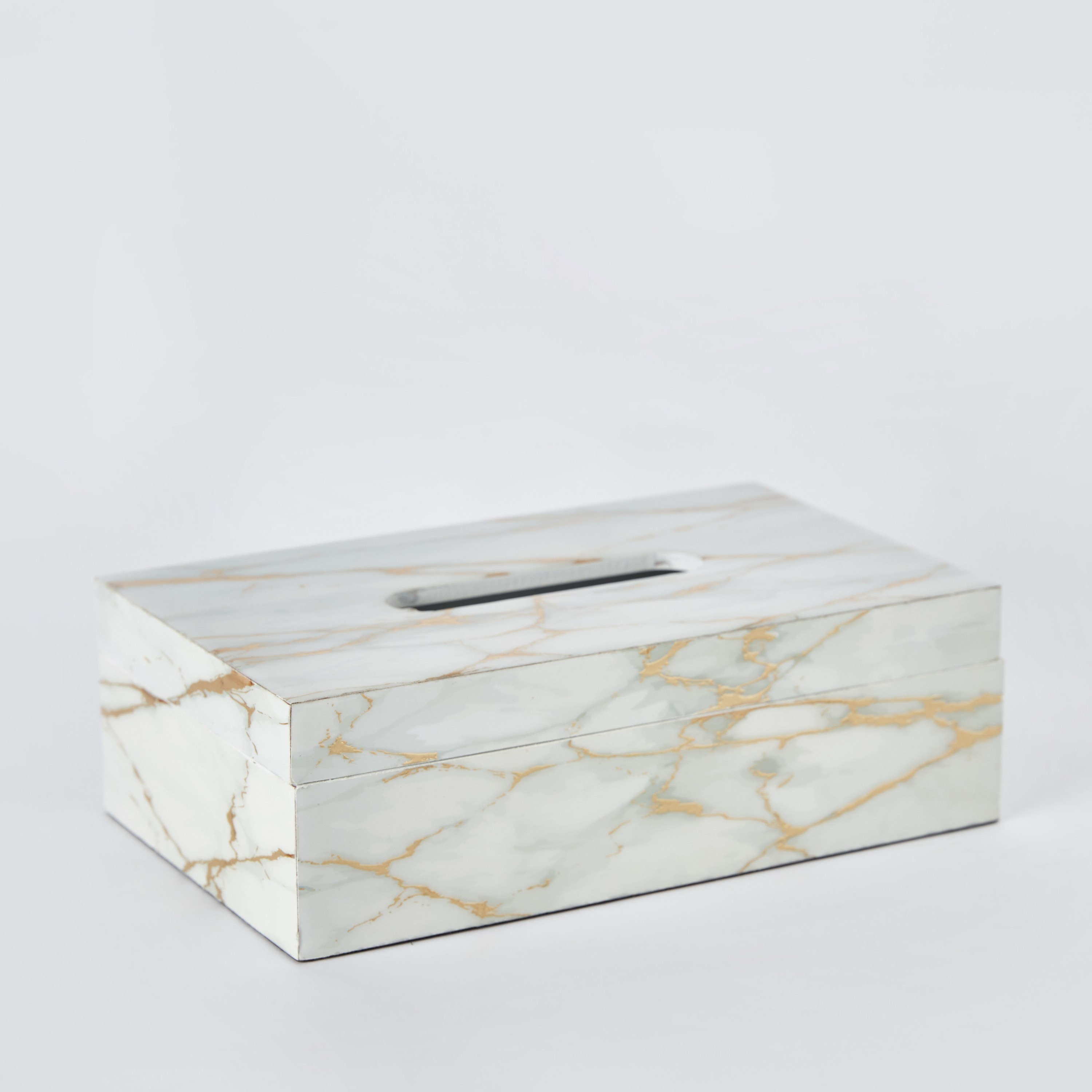 Armaya Marble Print Tissue Box Holder - 23.5x14x7.5 cm-hbxdecorandfurnishings-homeaccessories-novelties-image-8