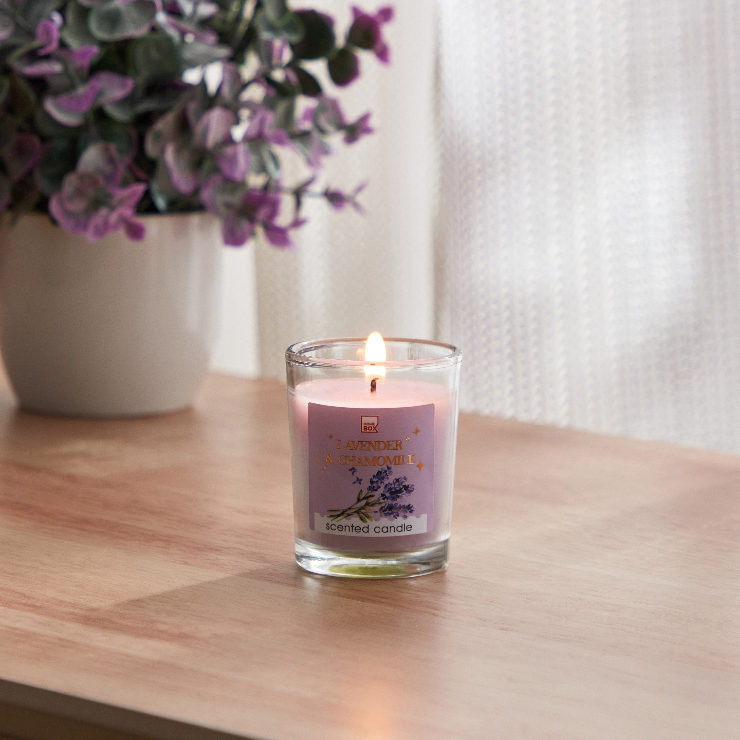 شمعة زجاجية برائحة اللافندر والبابونج من قارا - 50 جم-hbxlivingroom-decorandaccessories-candles-image-1