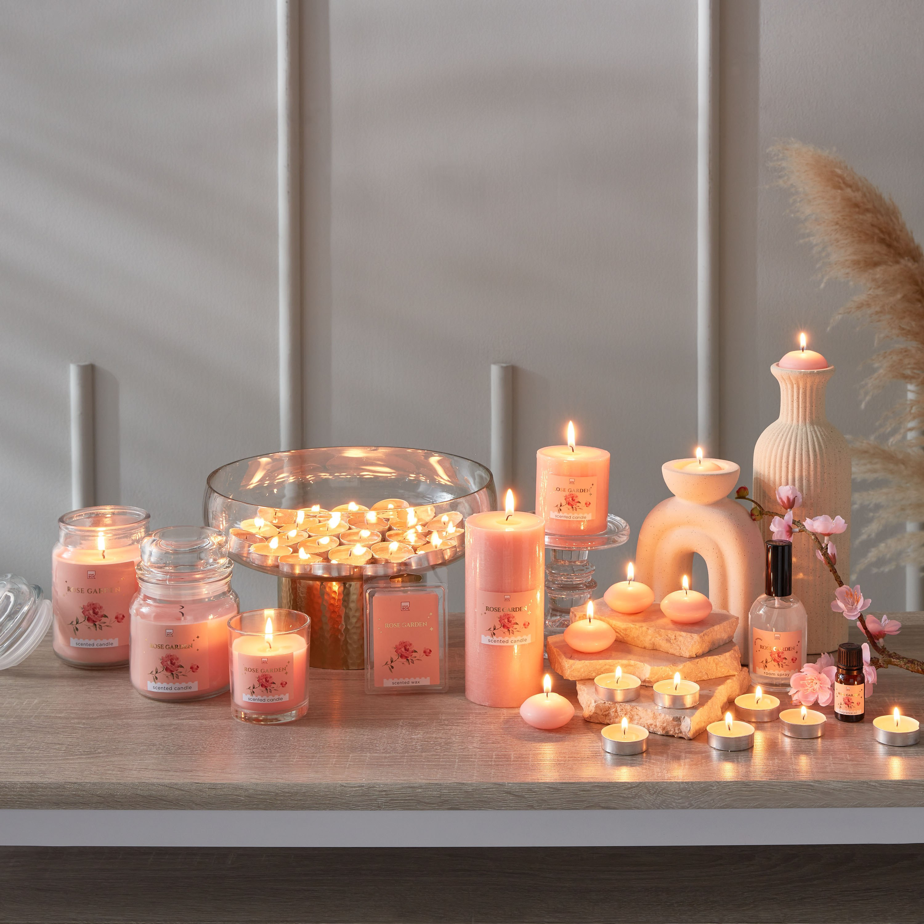 Qara Rose Garden Jar Candle - 7x8 cm-hbxlivingroom-decorandaccessories-candles-image-4
