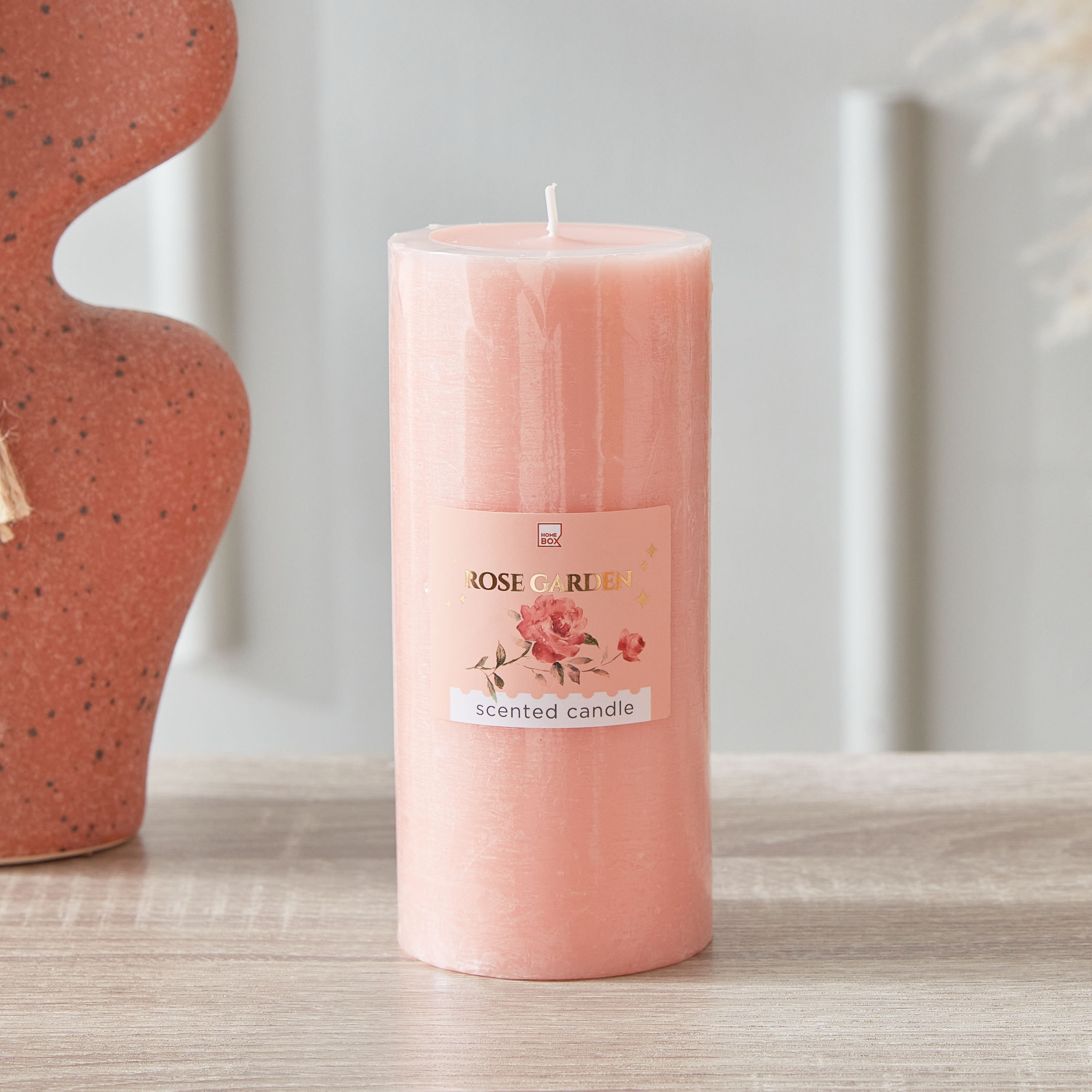 Qara Rose Garden Pillar Candle - 6.8x15 cm-hbxlivingroom-decorandaccessories-candles-image-1