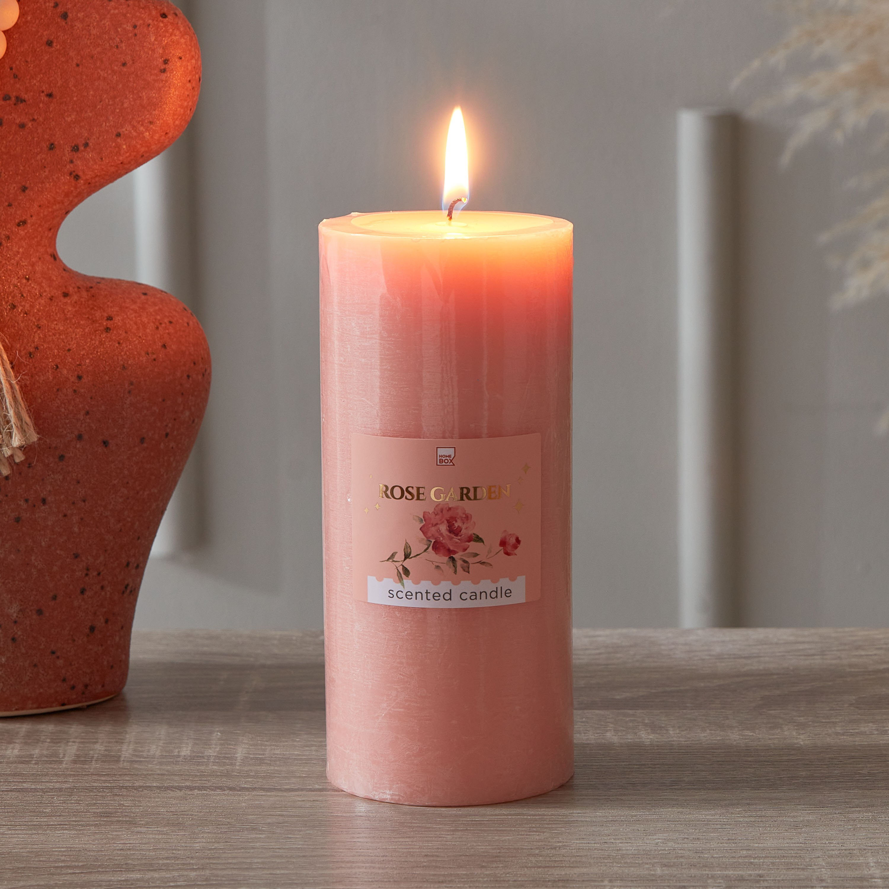 Qara Rose Garden Pillar Candle - 6.8x15 cm-hbxlivingroom-decorandaccessories-candles-image-2