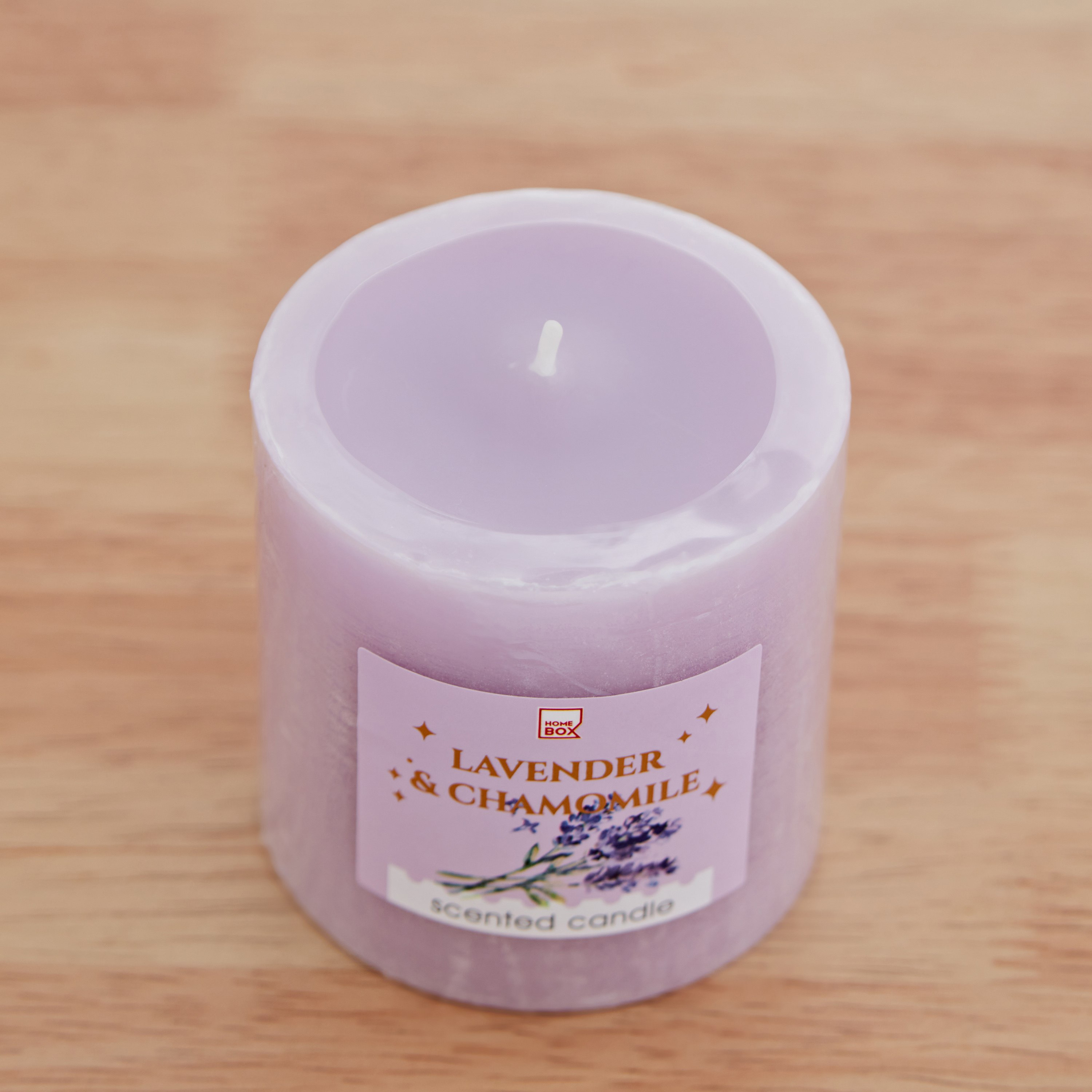 Qara Lavender Chamomile Pillar Candle - 6.8x7 cm-hbxlivingroom-decorandaccessories-candles-image-2