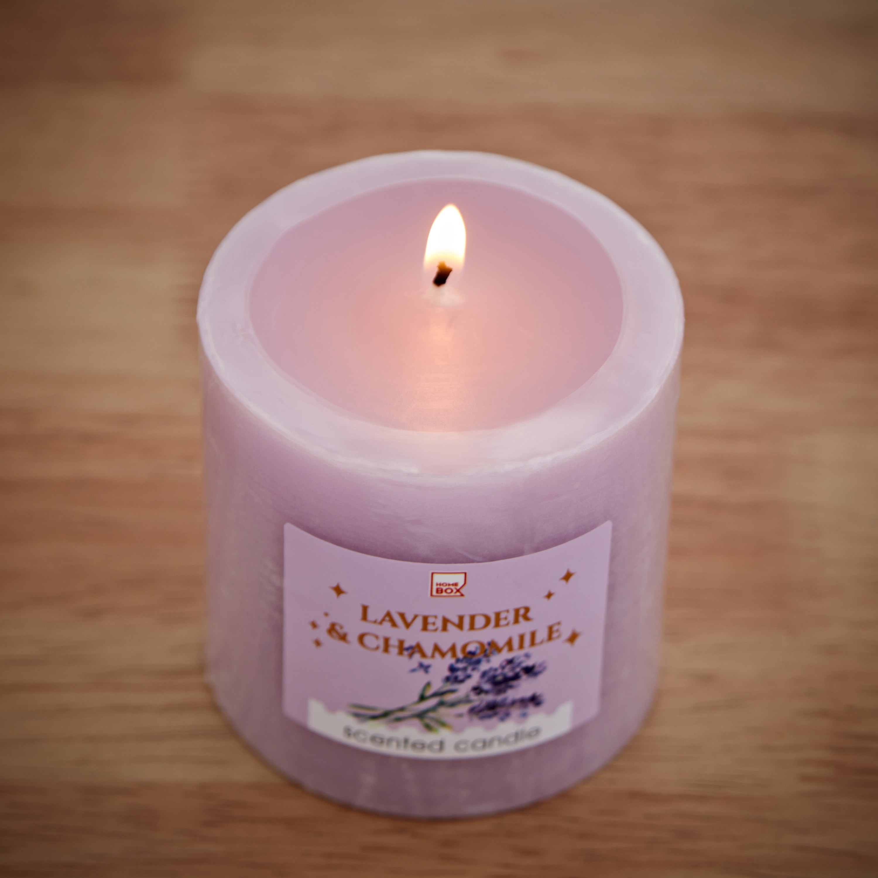 Qara Lavender Chamomile Pillar Candle - 6.8x7 cm-hbxlivingroom-decorandaccessories-candles-image-3