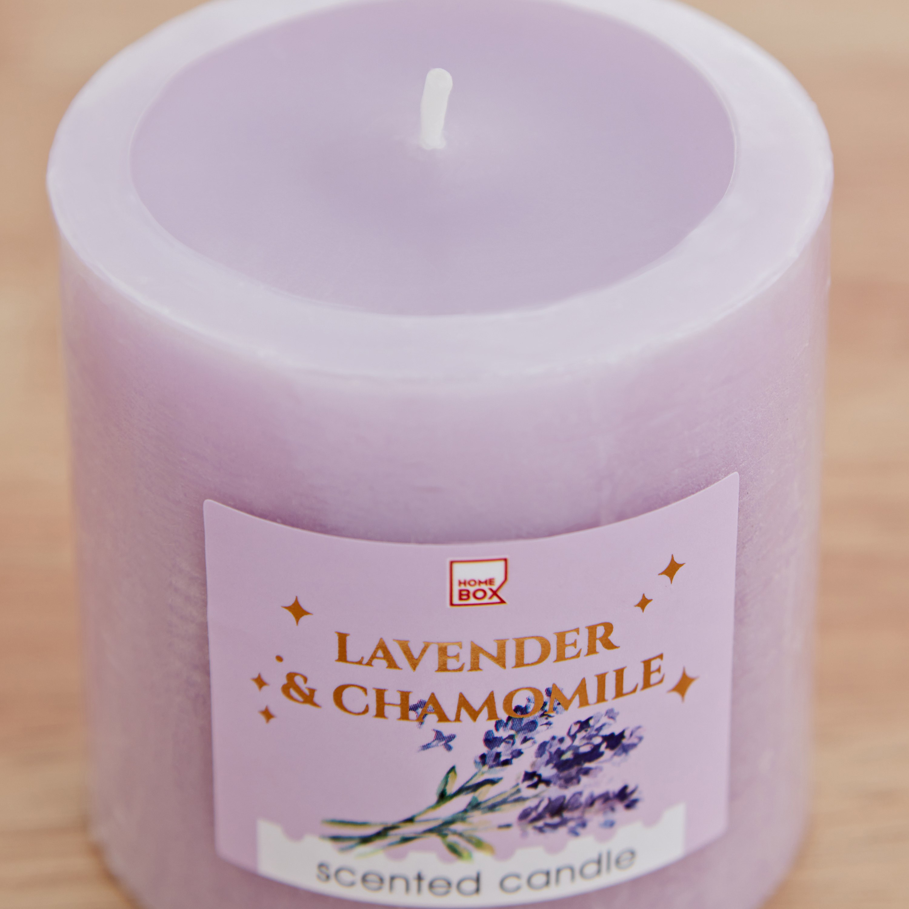Qara Lavender Chamomile Pillar Candle - 6.8x7 cm-hbxlivingroom-decorandaccessories-candles-image-4