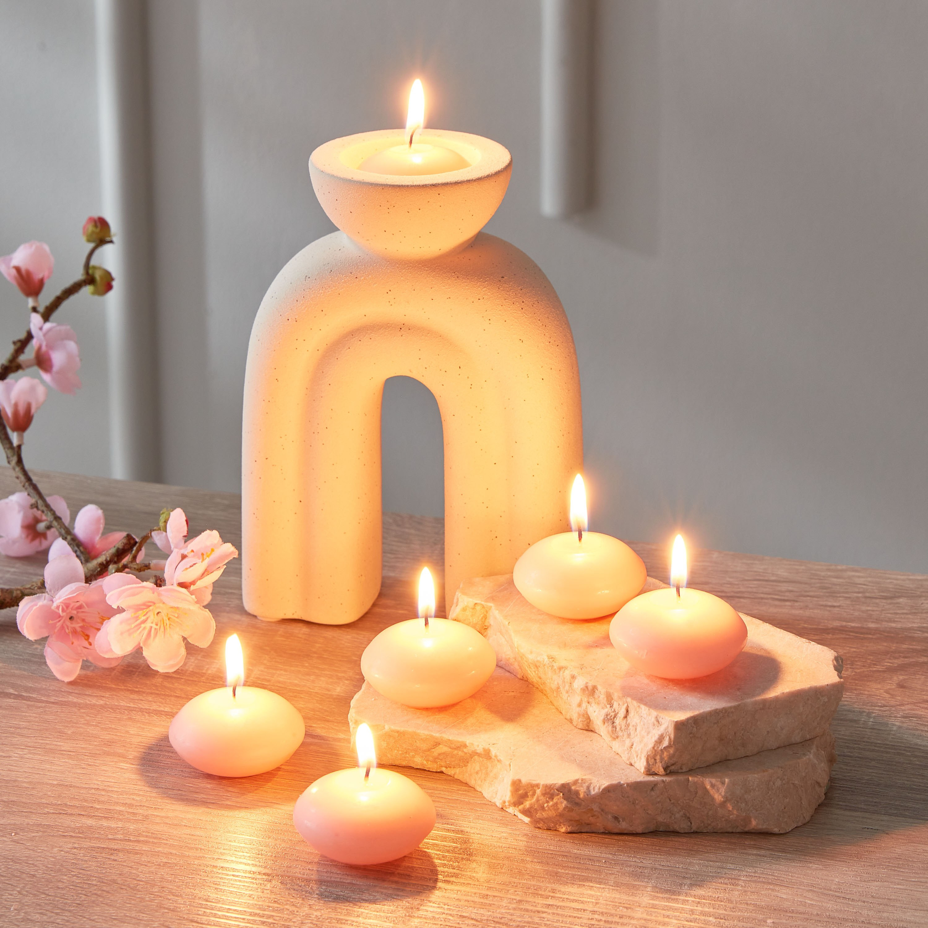 طقم شموع عائمة 6 قطع روز جاردن من قارا - 9x13.5x2.5 سم-hbxlivingroom-decorandaccessories-candles-image-2