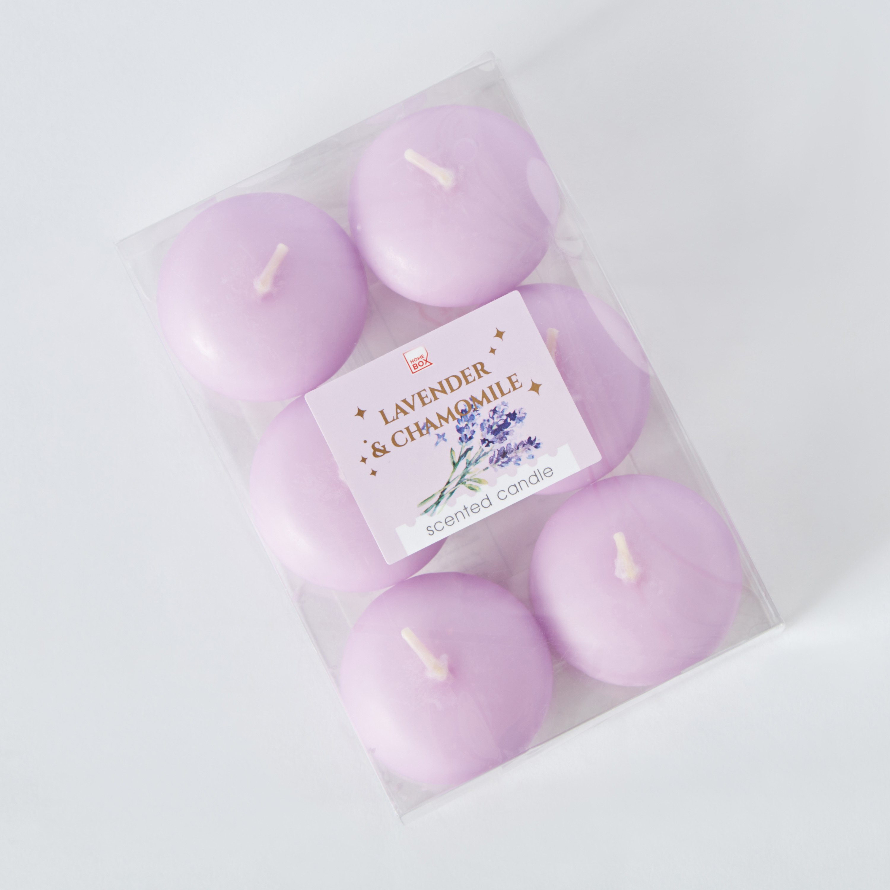 Qara 6-Piece Lavender Chamomile Nuggets Floating Candle Set - 9x13.5x2.5 cm-hbxlivingroom-decorandaccessories-candles-image-5