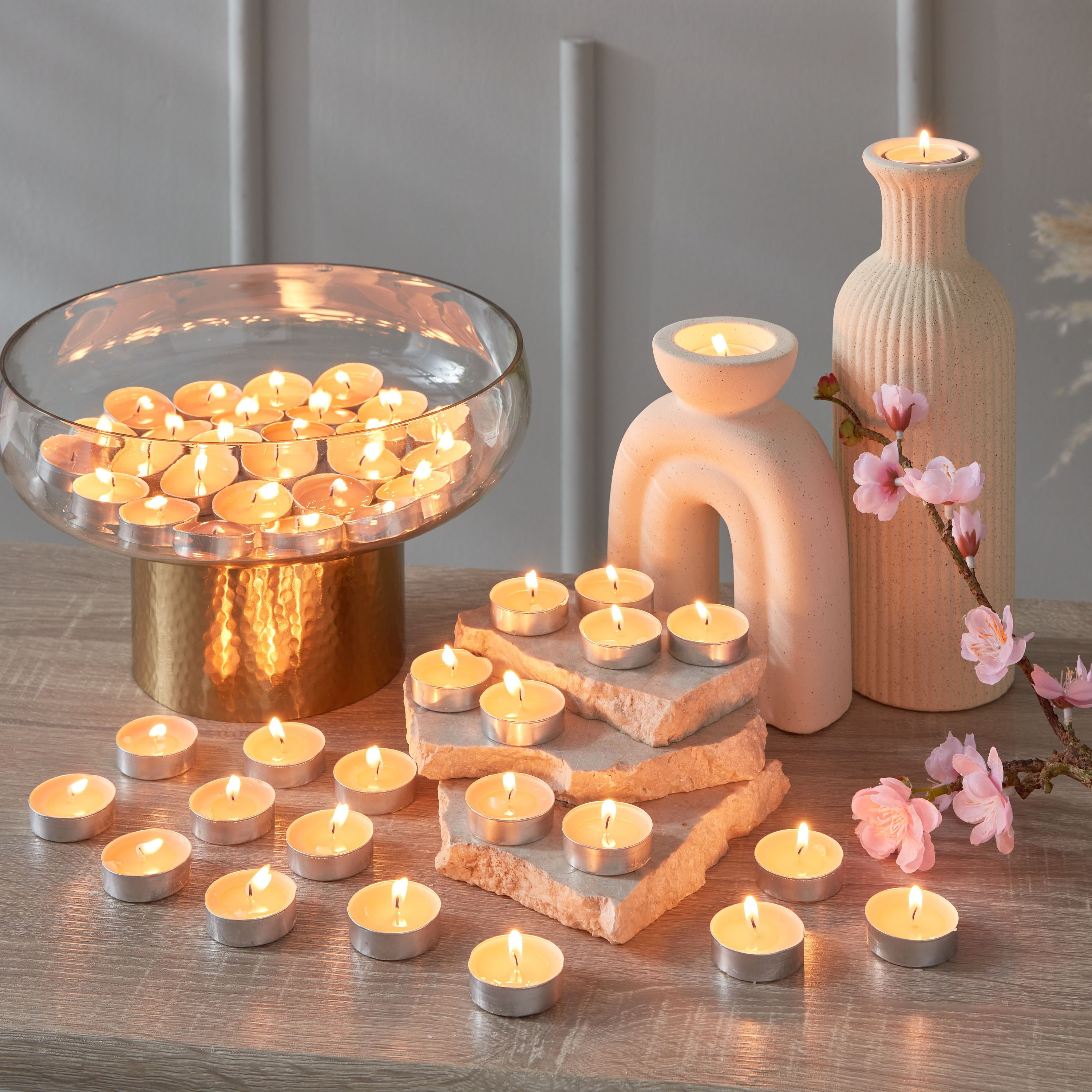 Qara 50-Piece Rose Garden Tealights Set - 19x19x2.5 cm-PROMO_HB_AE_B1G1_250925-image-2