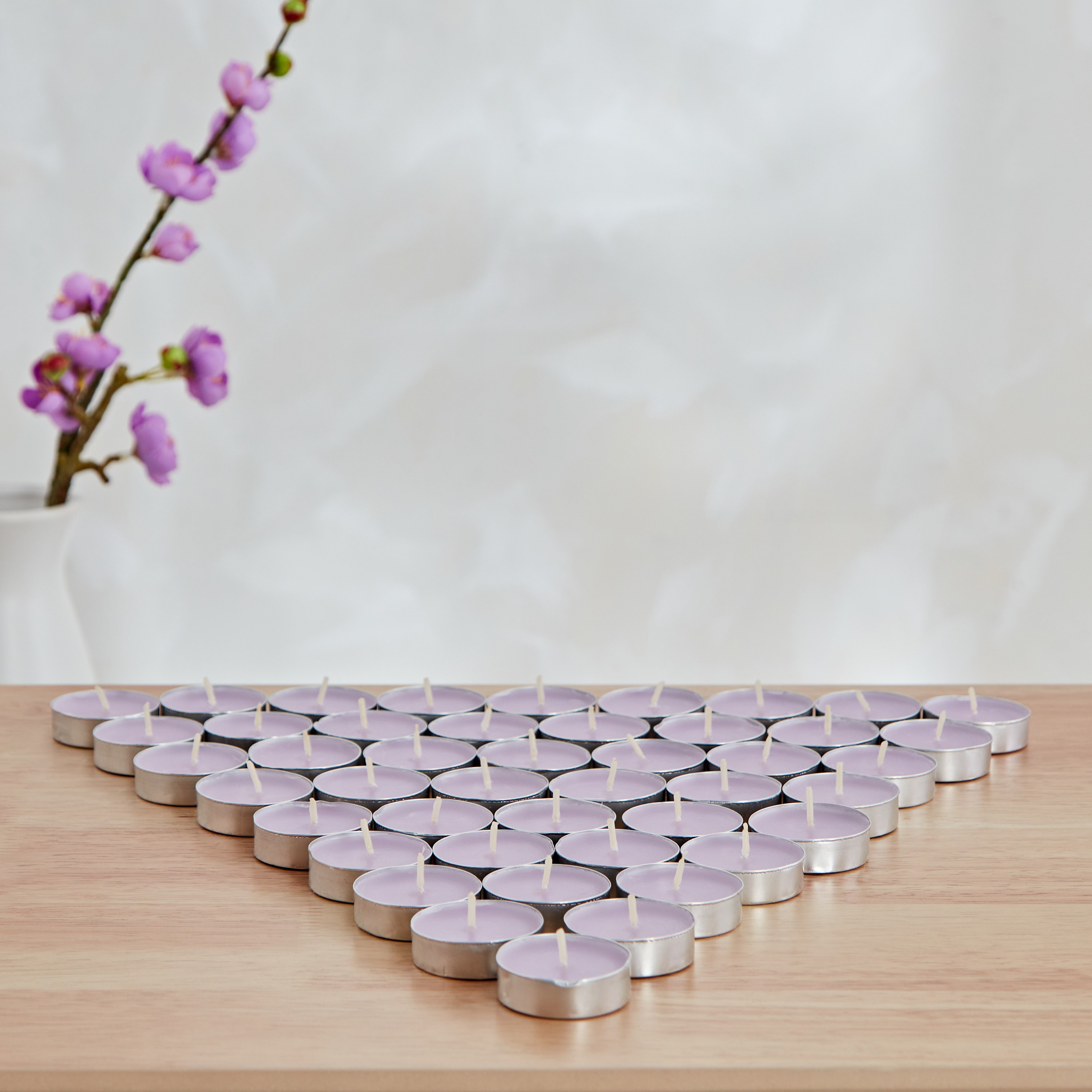 Qara 50-Piece Lavender Chamomile Tealight Candle Set - 19x19x2.5 cm-hbxlivingroom-decorandaccessories-candles-image-1