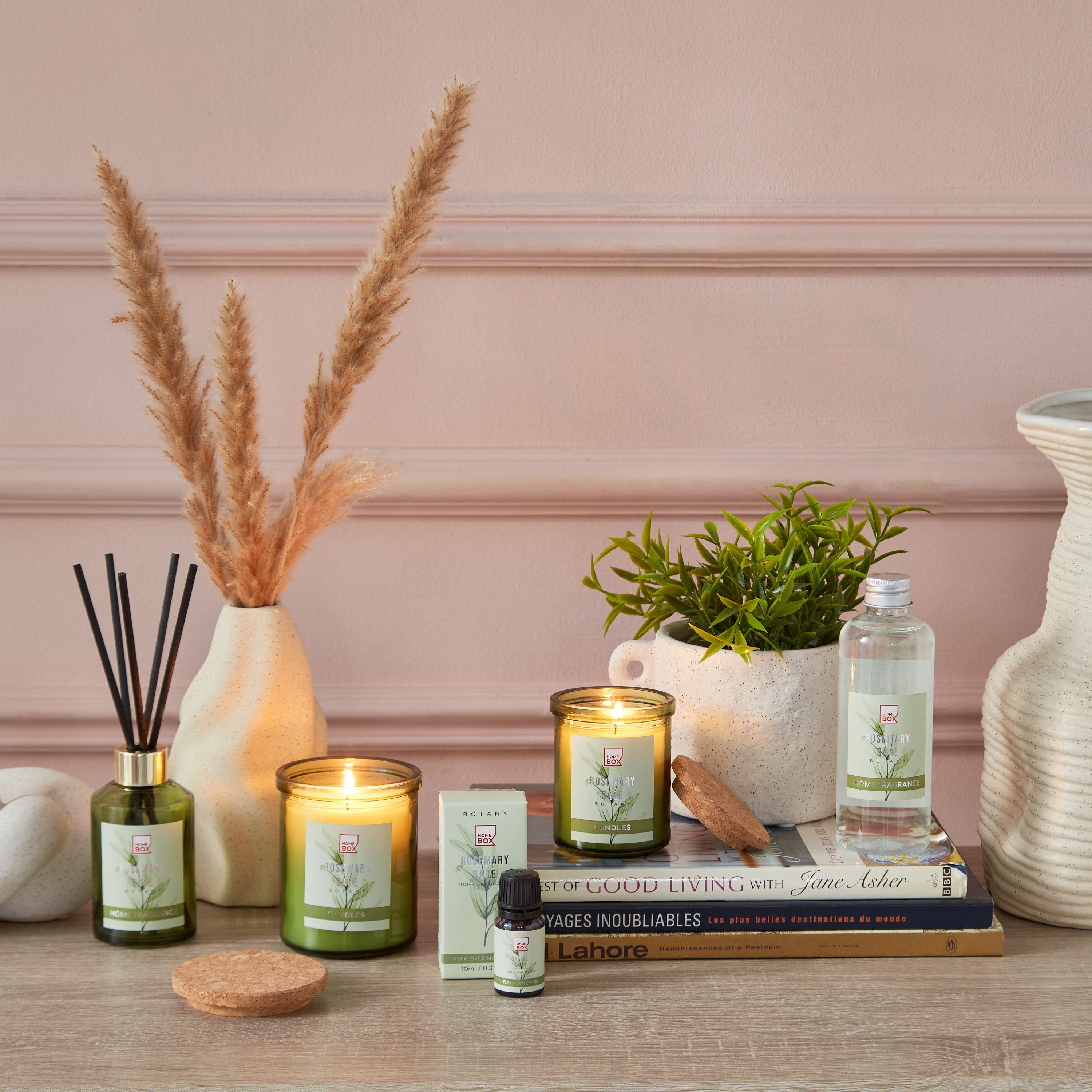 جرة شموع إيكولوجي برائحة روزماري ميرمية بغطاء من قارا - 197 جم-hbxlivingroom-decorandaccessories-candles-image-5