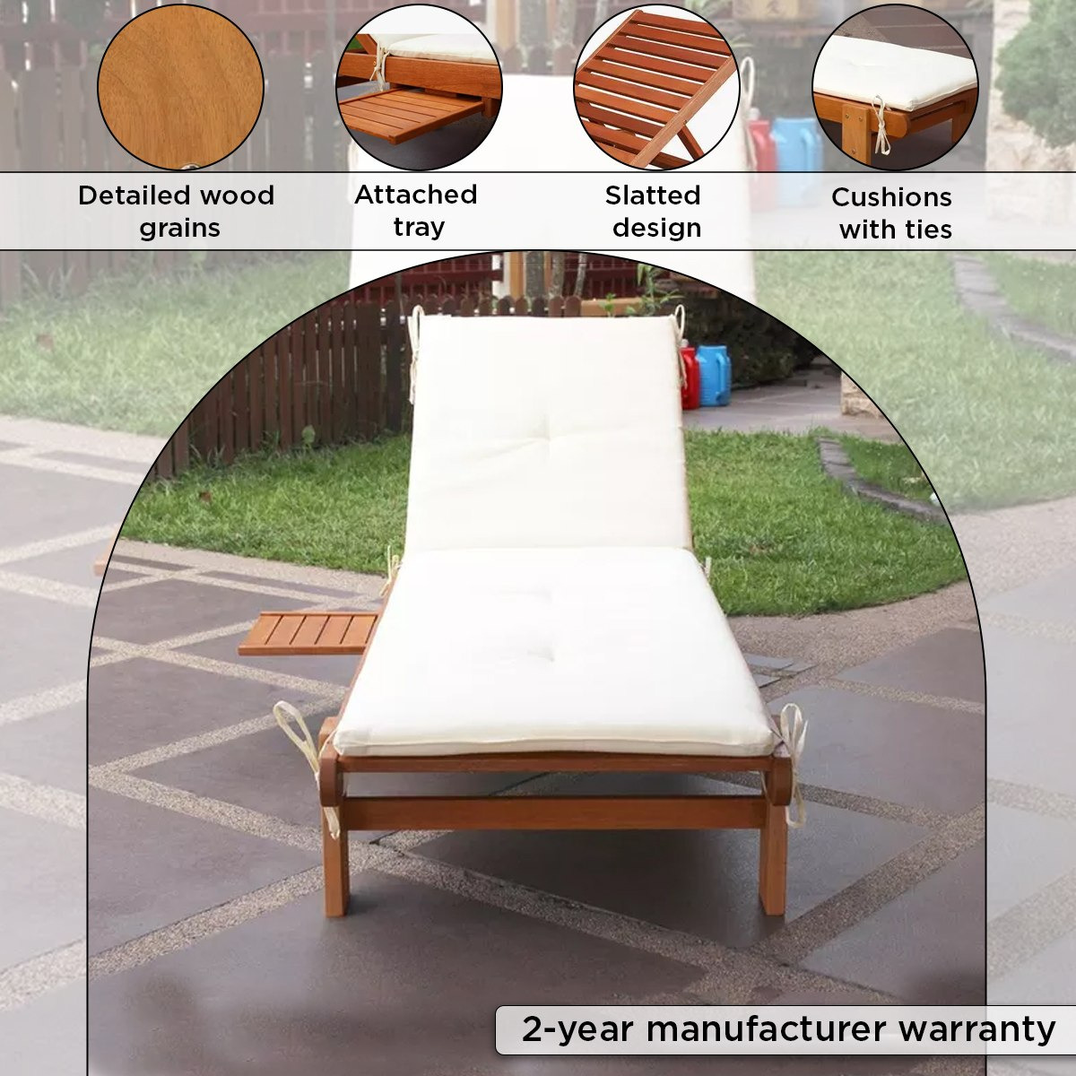 Movo Vera Bahama Lounger with Tray and Cushion-hbxfurniture-outdoor-swingsandchairs-image-4
