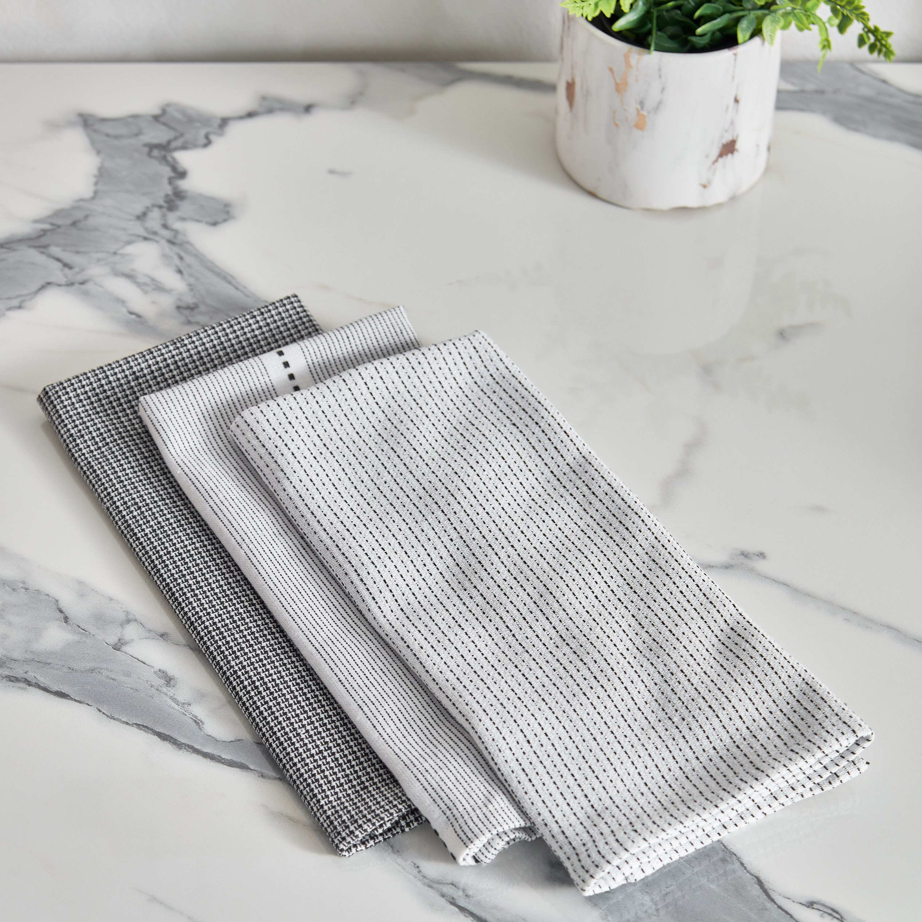 Alivia 3-Piece Woven Stripe Recycled Kitchen Towel Set - 40x60 cm-hbxhomeware-kitchenware-kitchenlinens-image-2