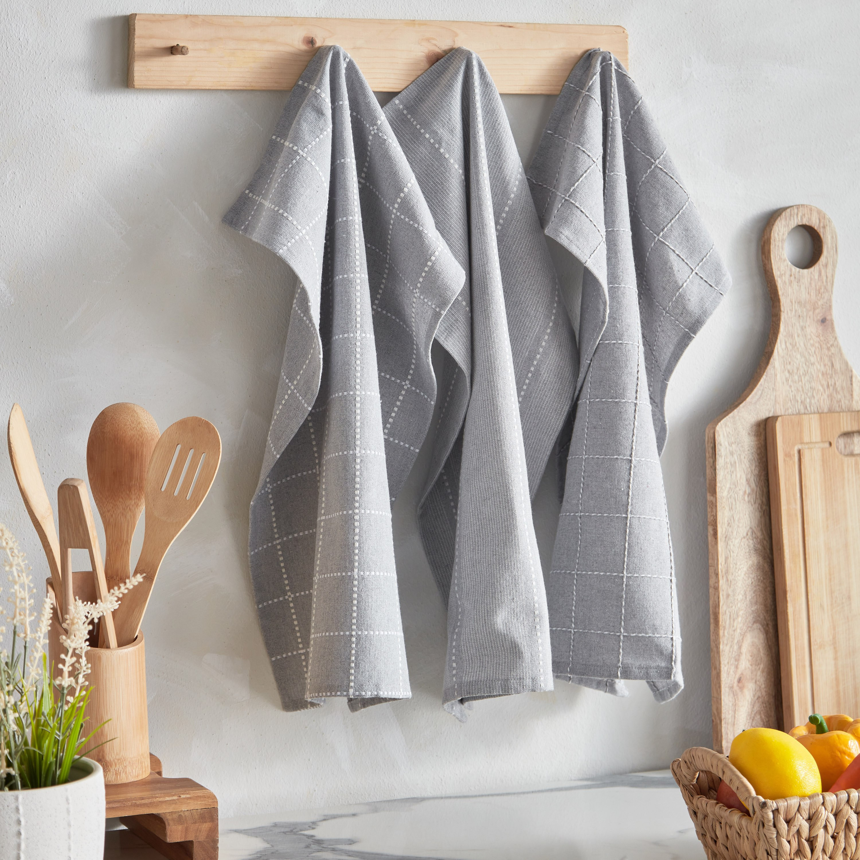 Alivia 3-Piece Woven Check Recycled Kitchen Towel Set - 40x60 cm-hbxhomeware-kitchenware-kitchenlinens-image-5