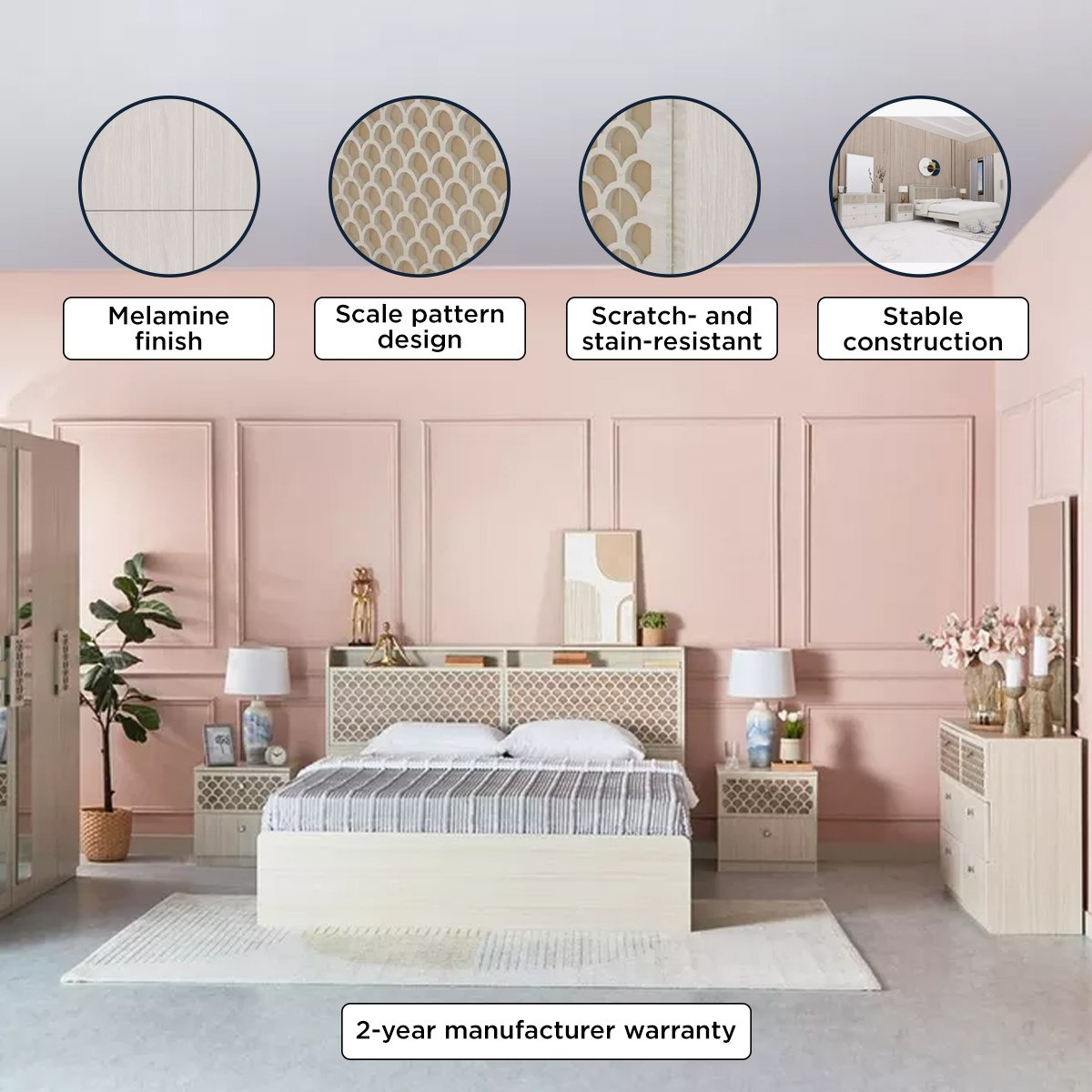 طقم غرفة نوم كينج 5 قطع من ريتشموند - 180x200 سم-hbxbedroom-bedsandbedsets-bedroomsets-king-image-4