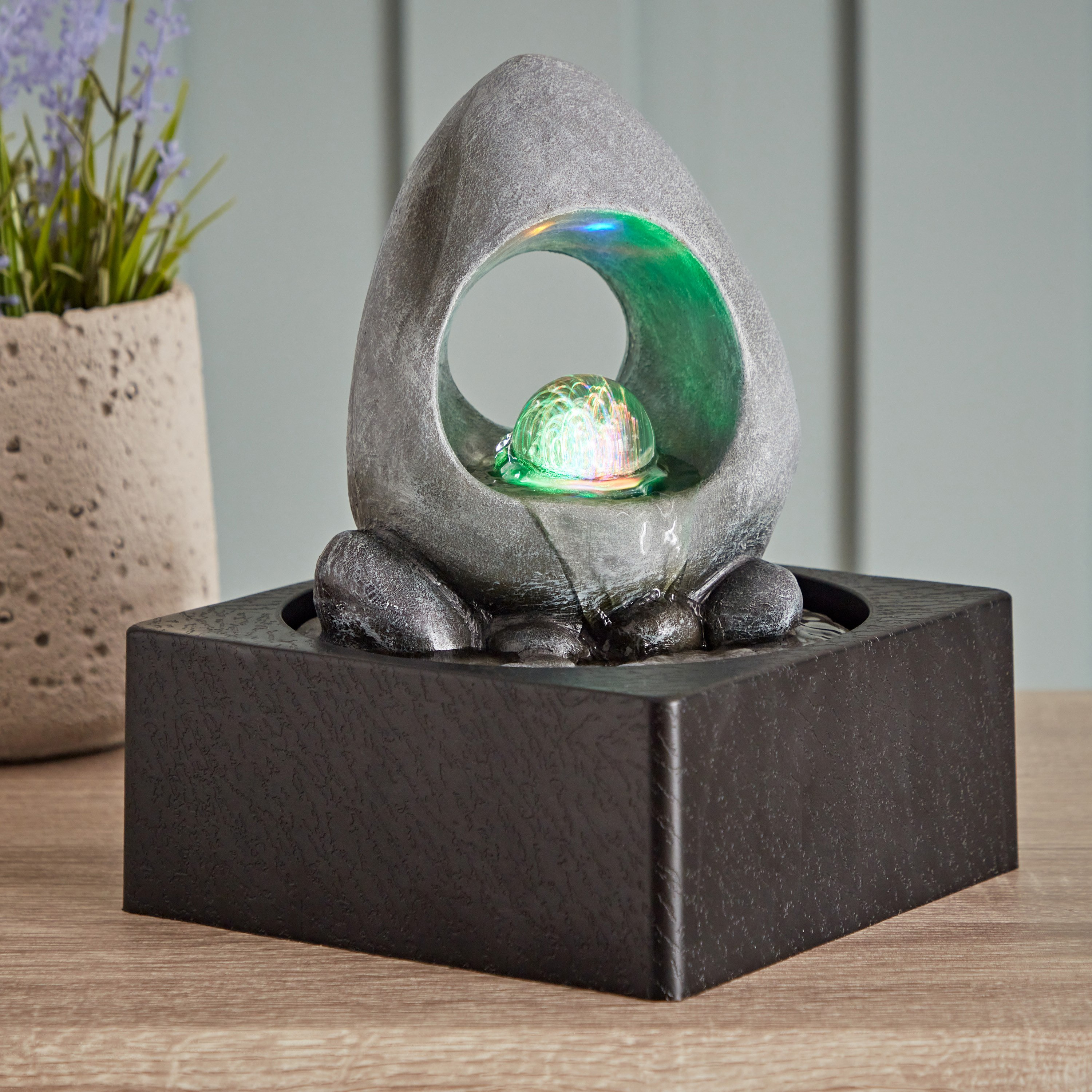 Belen Modern Fountain with Rolling Ball - 18x18x24 cm-hbxhomeware-hbxdecorandfurnishings-image-1