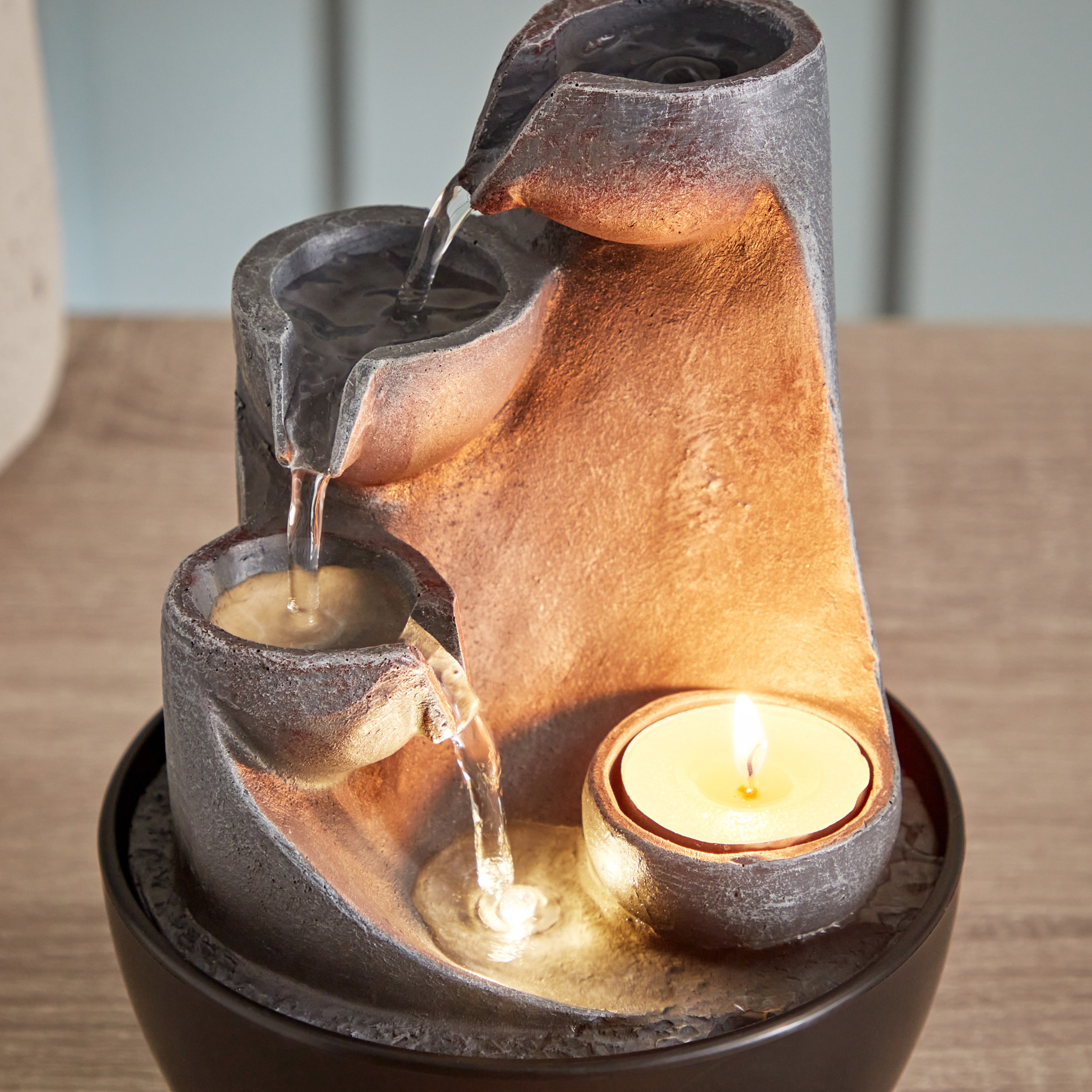 Belen Mini Modern Fountain with LED Light - 13x13x18 cm-hbxhomeware-hbxdecorandfurnishings-image-2