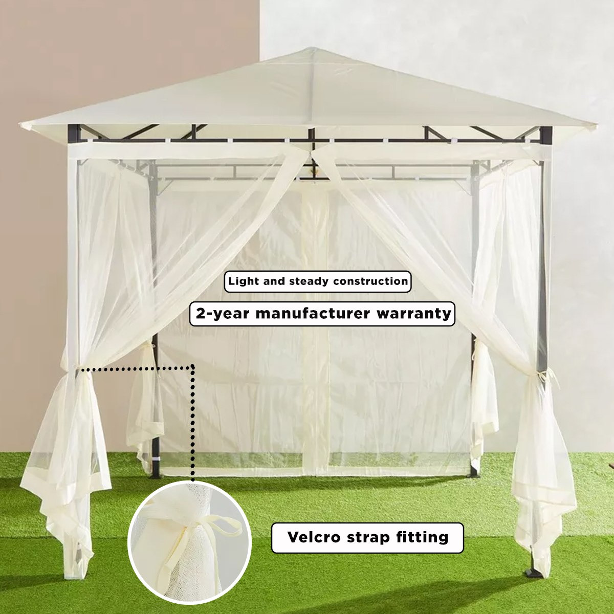 Outdoor tent with outlet mosquito net