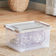 Juana Multipurpose Transparent Storage Box with Wheels and Lockable Lid - 15 L
