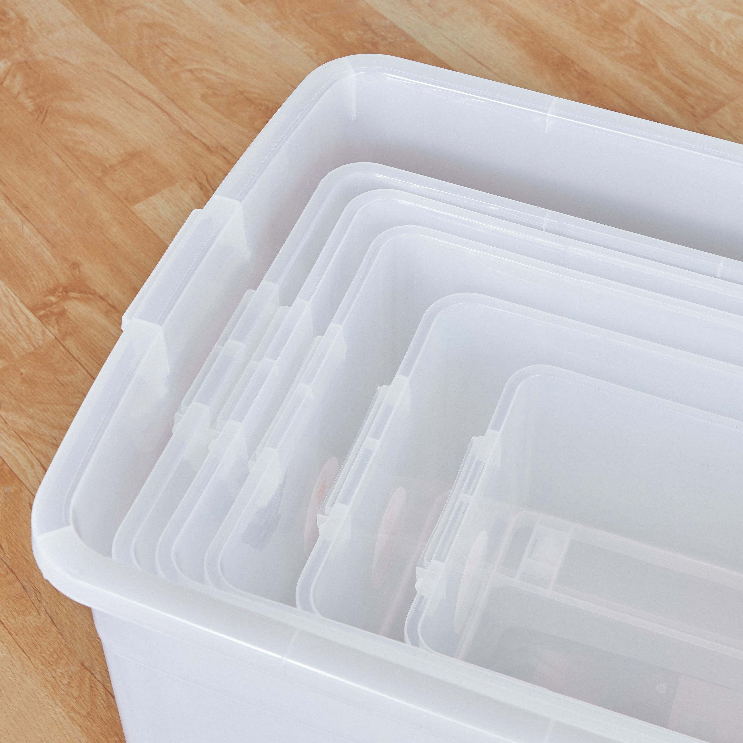Juana Multipurpose Transparent Storage Box with Wheels and Lockable Lid - 15 L-hbxbedroom-bedroomaccessories-bedroomstorage-image-6