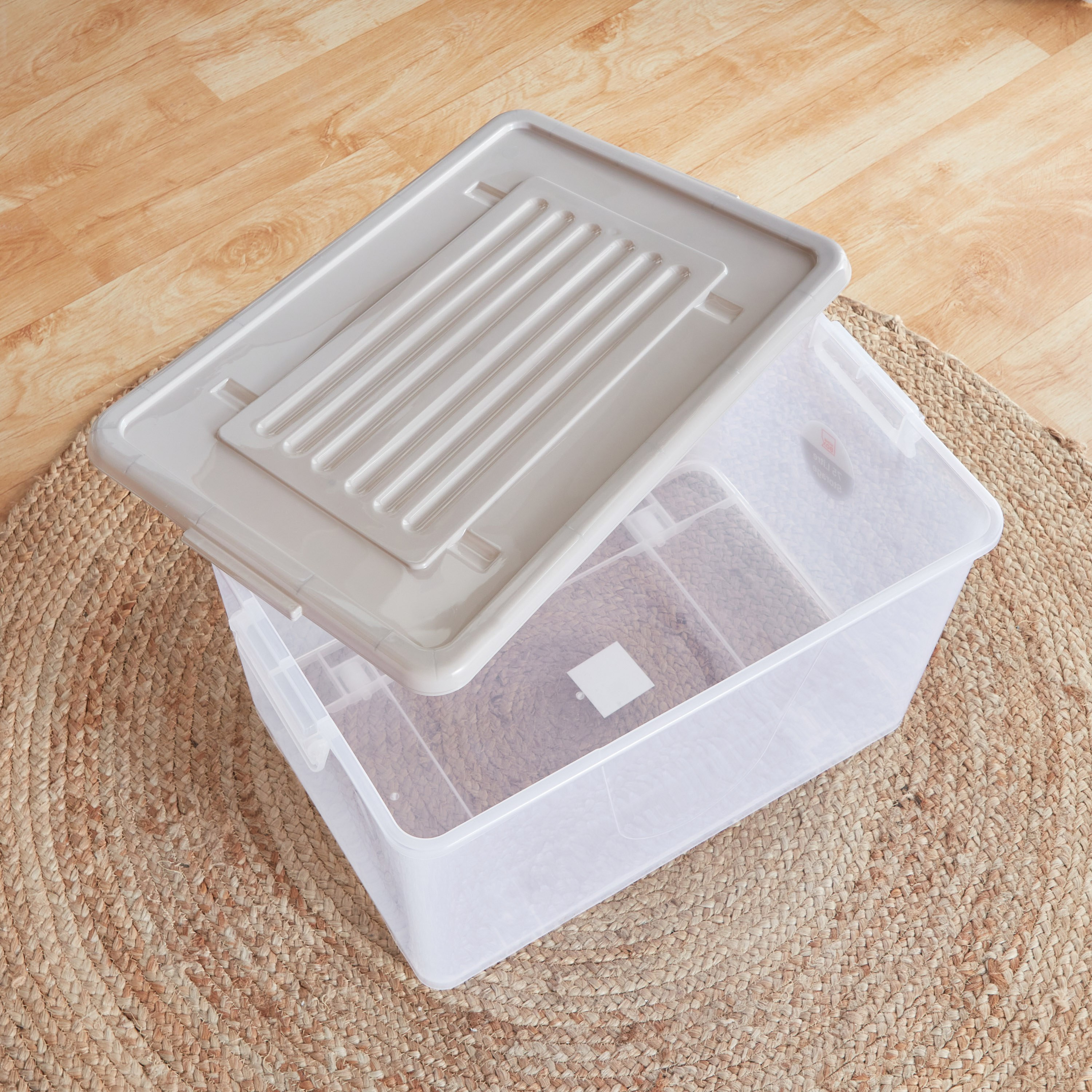 Juana Multipurpose Transparent Storage Box with Wheels and Lockable Lid - 75 L-hbxbedroom-bedroomaccessories-bedroomstorage-image-3