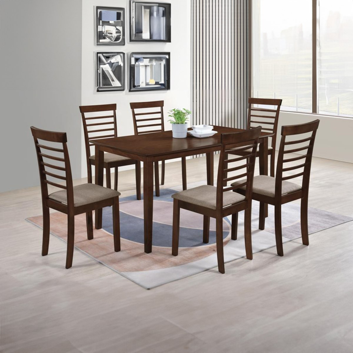 طقم سُفرة 6 مقاعد من جيلر بارني-hbxfurniture-diningtablesandsets-diningsets-sixseater-image-1