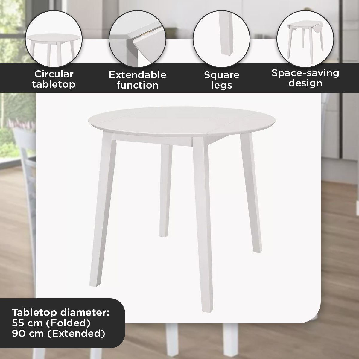 طقم سفرة مستدير قابل للطي مقعدين من جيلر بارني-hbxfurniture-diningtablesandsets-diningsets-twoseater-image-6