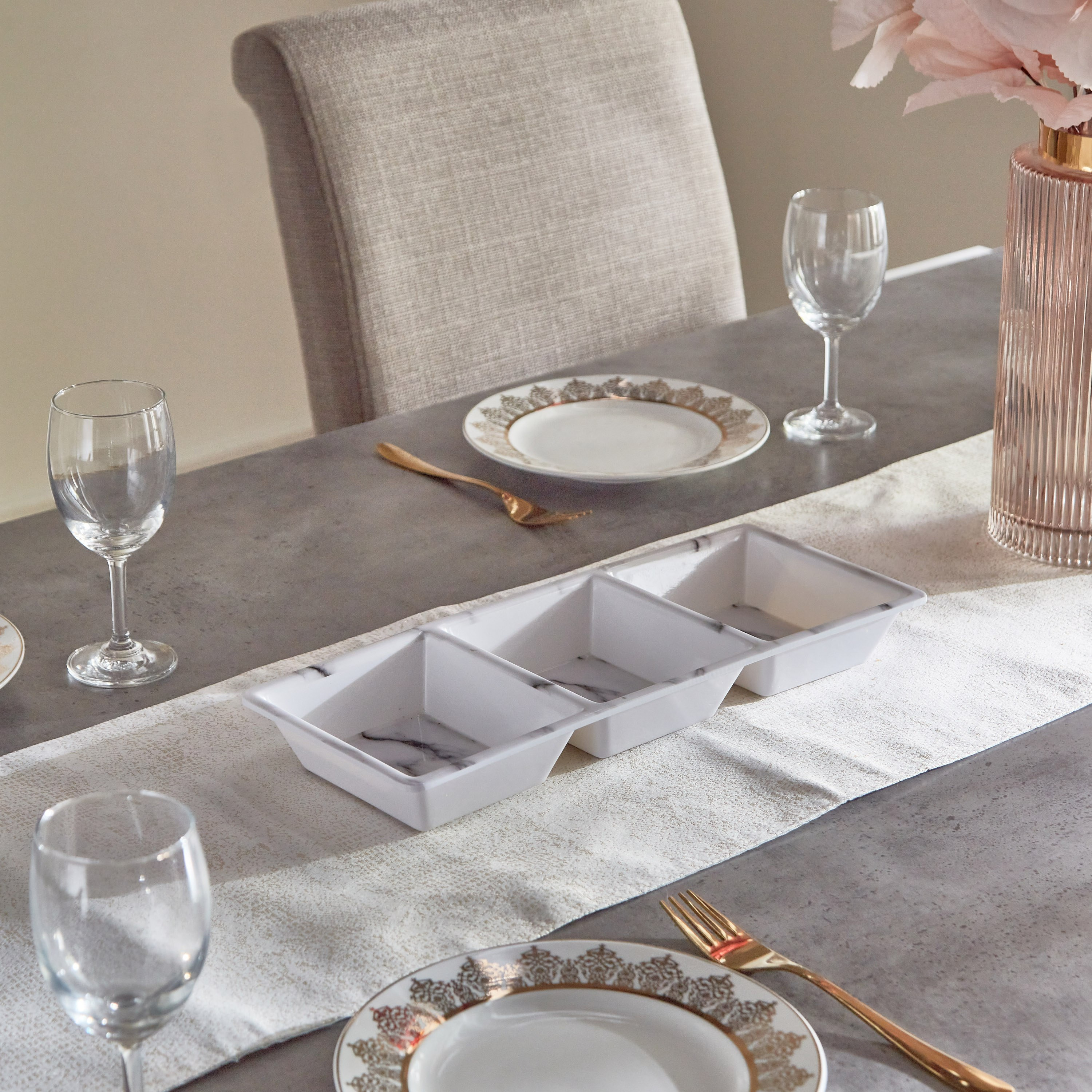 صحن 3 أقسام - نوفا- 38x15x3 سم-hbxdecorandfurnishings-tabletop-serveware-image-1