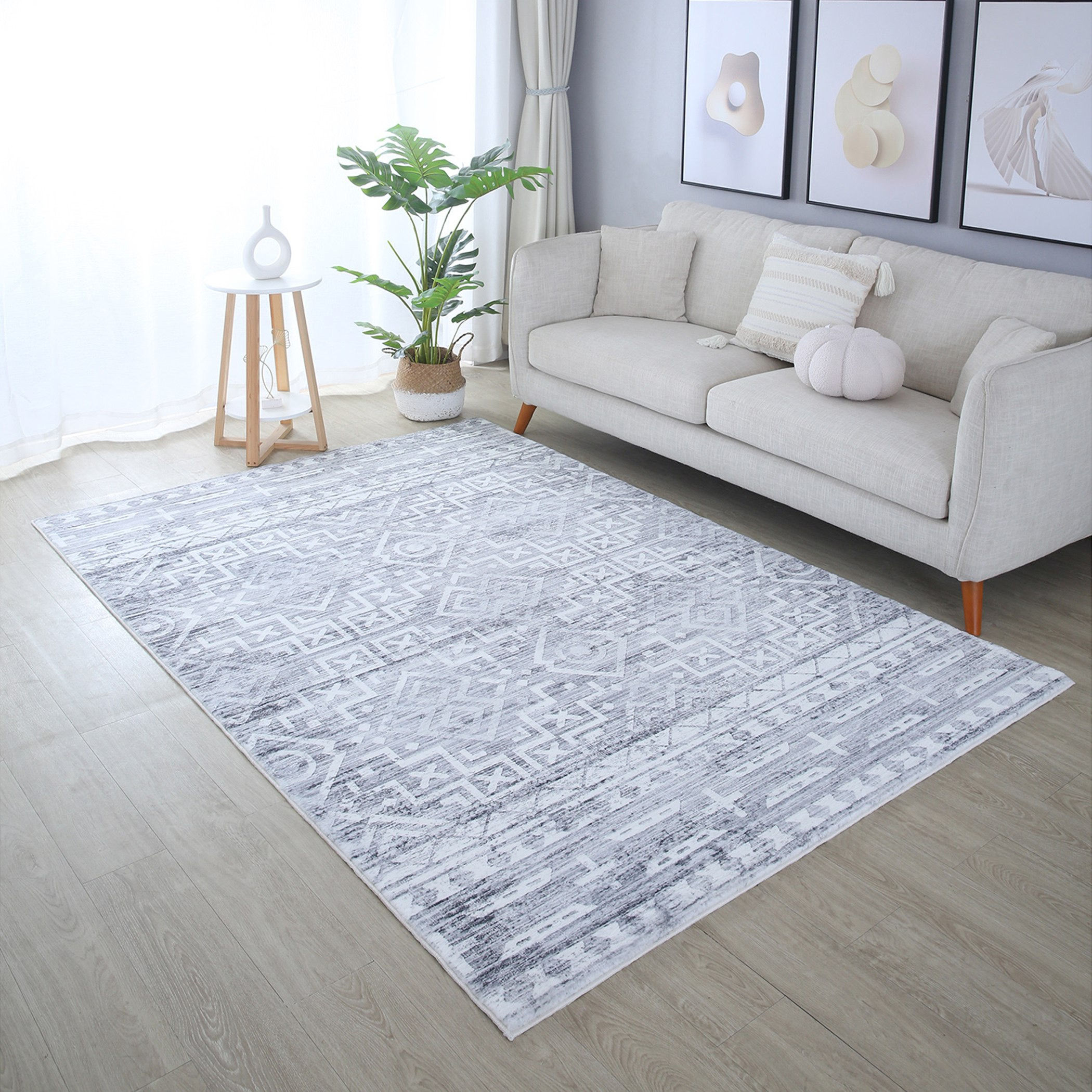 سجادة فرو مخملية بطبعات من بريستول - 200x300 سم-hbxdecorandfurnishings-floorcoverings-rugs-image-1