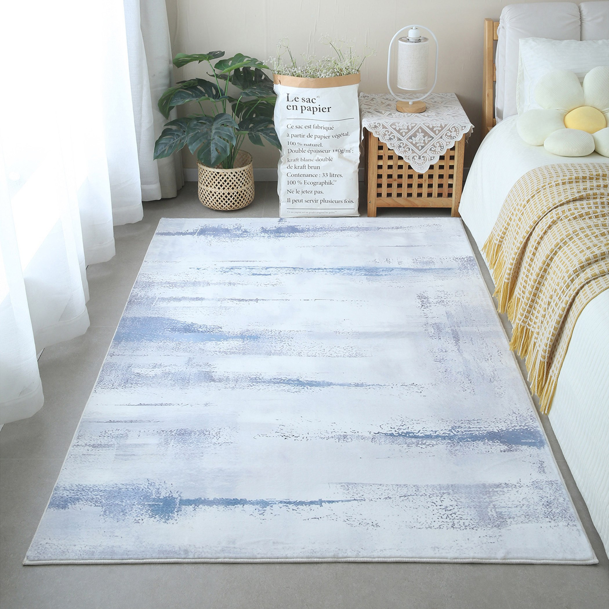 Milan Benito Printed Plush Fur Rug - 120x170 cm-hbxdecorandfurnishings-floorcoverings-rugs-image-1