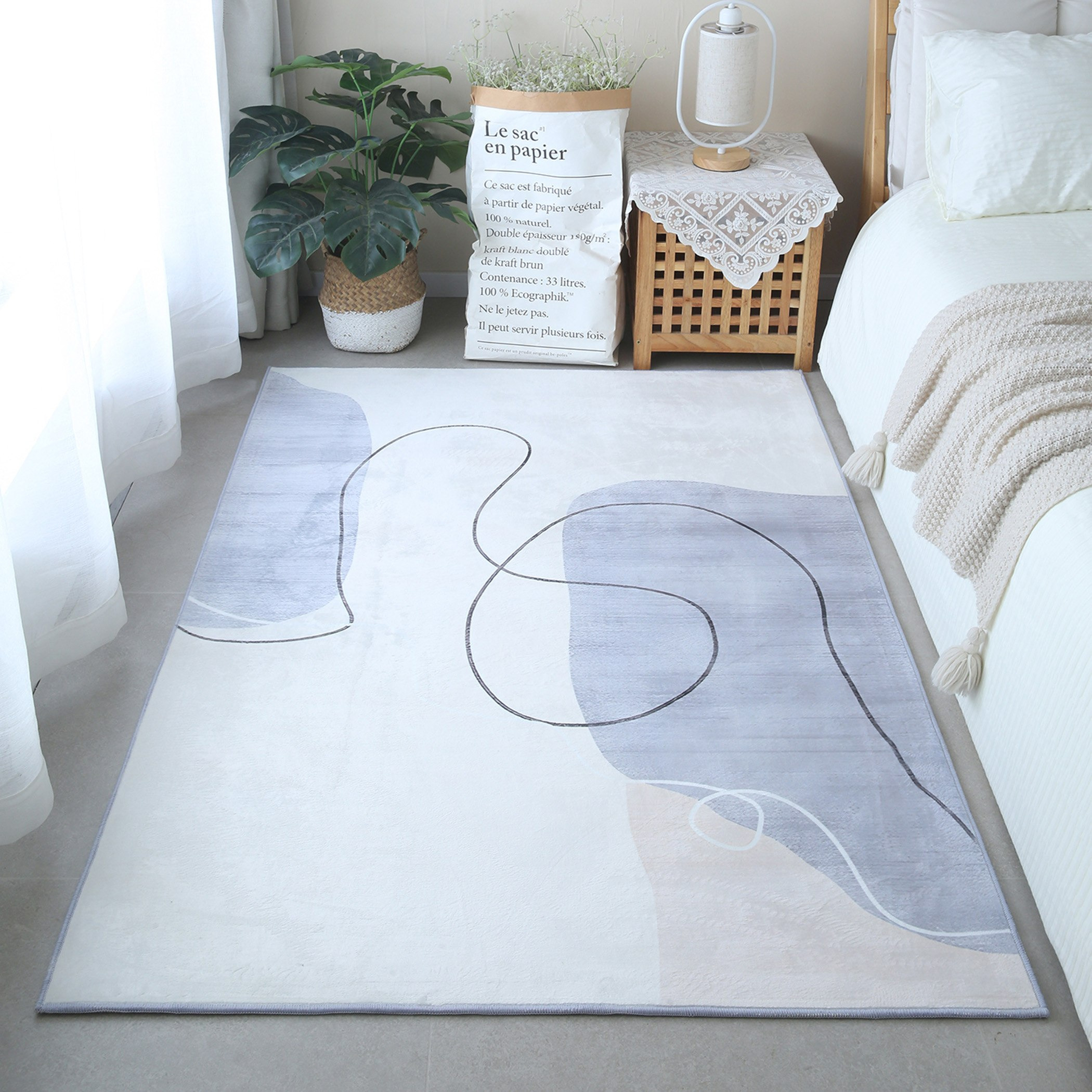 Wells Genla Printed Flannel Rug - 110x160 cm-hbxdecorandfurnishings-floorcoverings-rugs-image-1