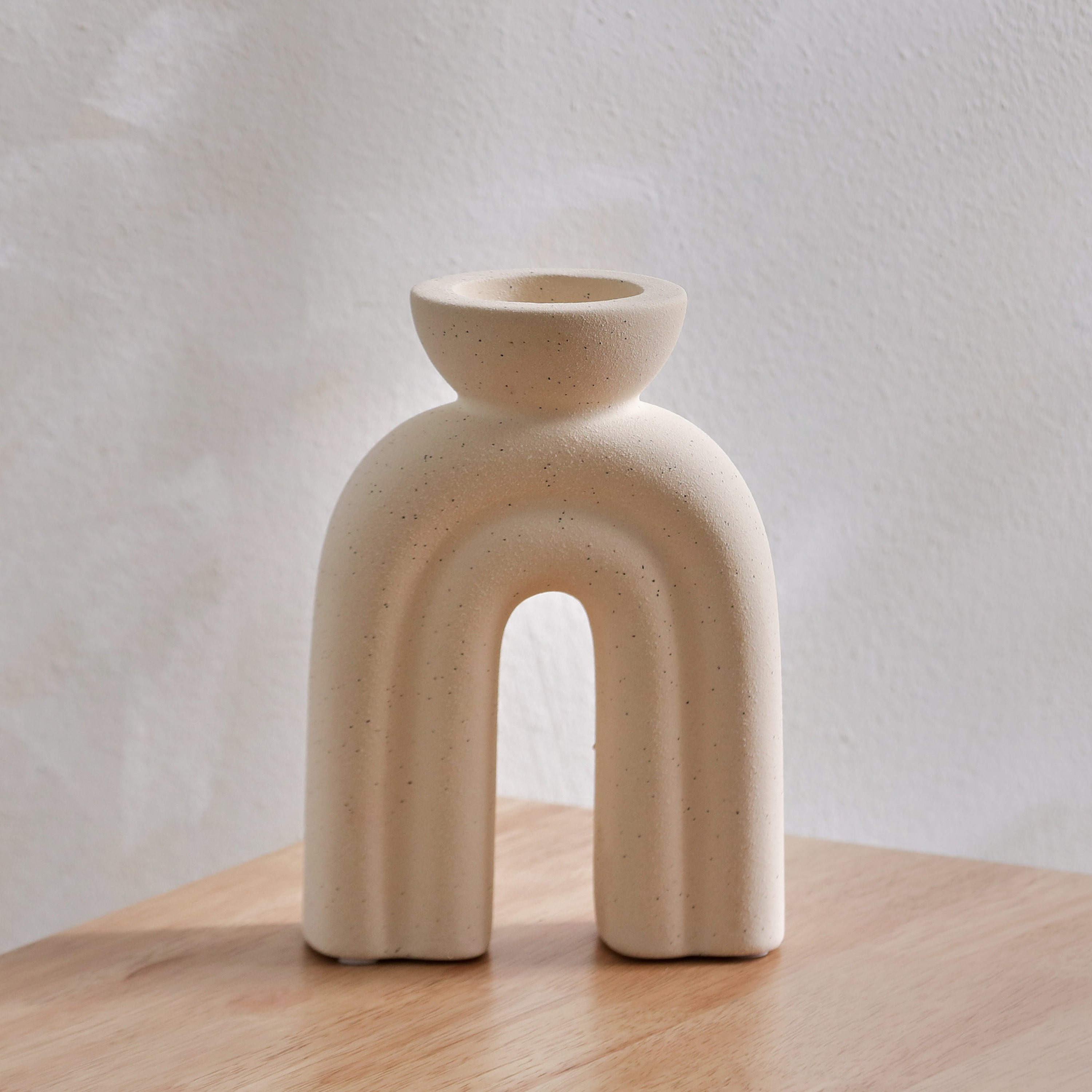 حامل شموع سيراميك من كوين - 12.5x7.5x17 سم-hbxlivingroom-decorandaccessories-candleholders-image-2