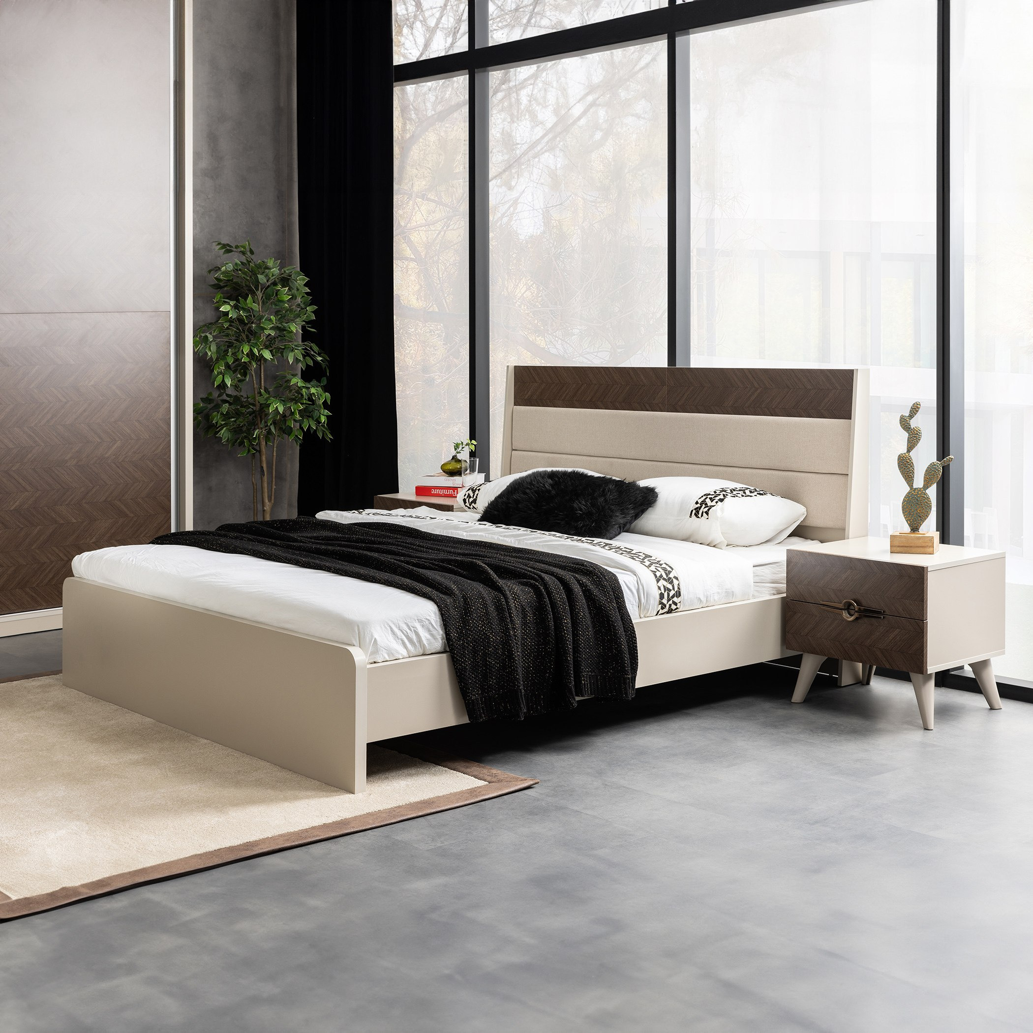 طقم غرفة نوم كينج 5 قطع من كينجستون - 180x200 سم-hbxbedroom-bedsandbedsets-bedroomsets-king-image-1