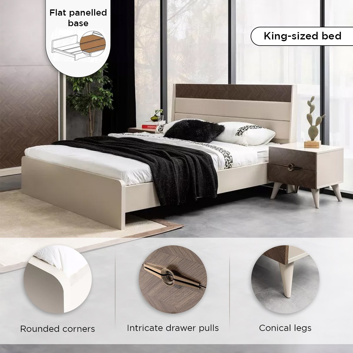 طقم غرفة نوم كينج 5 قطع من كينجستون - 180x200 سم-hbxbedroom-bedsandbedsets-bedroomsets-king-image-24