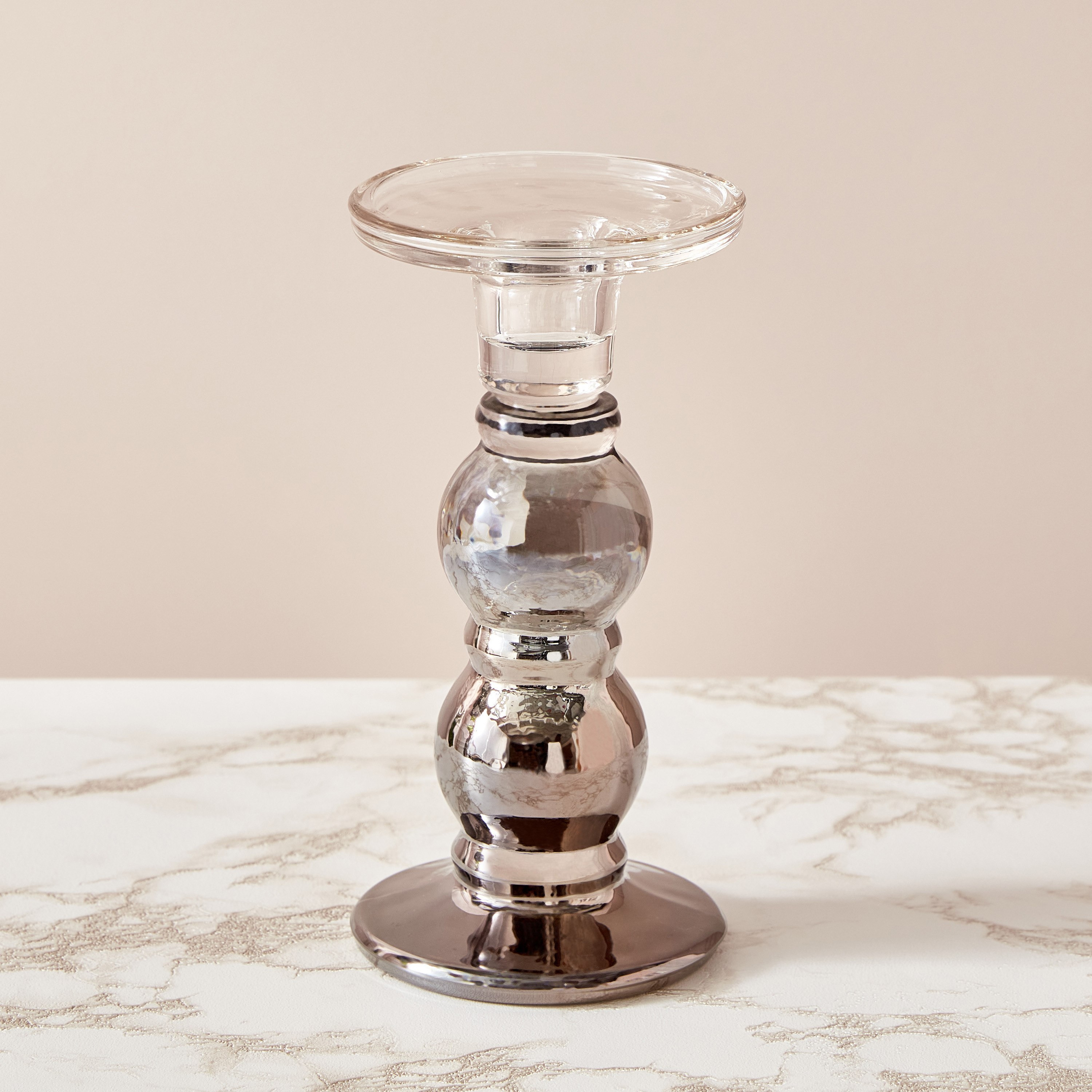 حامل شموع بتشطيب شبه نيكل من أوليجو - 9x17.5 سم-hbxlivingroom-decorandaccessories-candleholders-image-2
