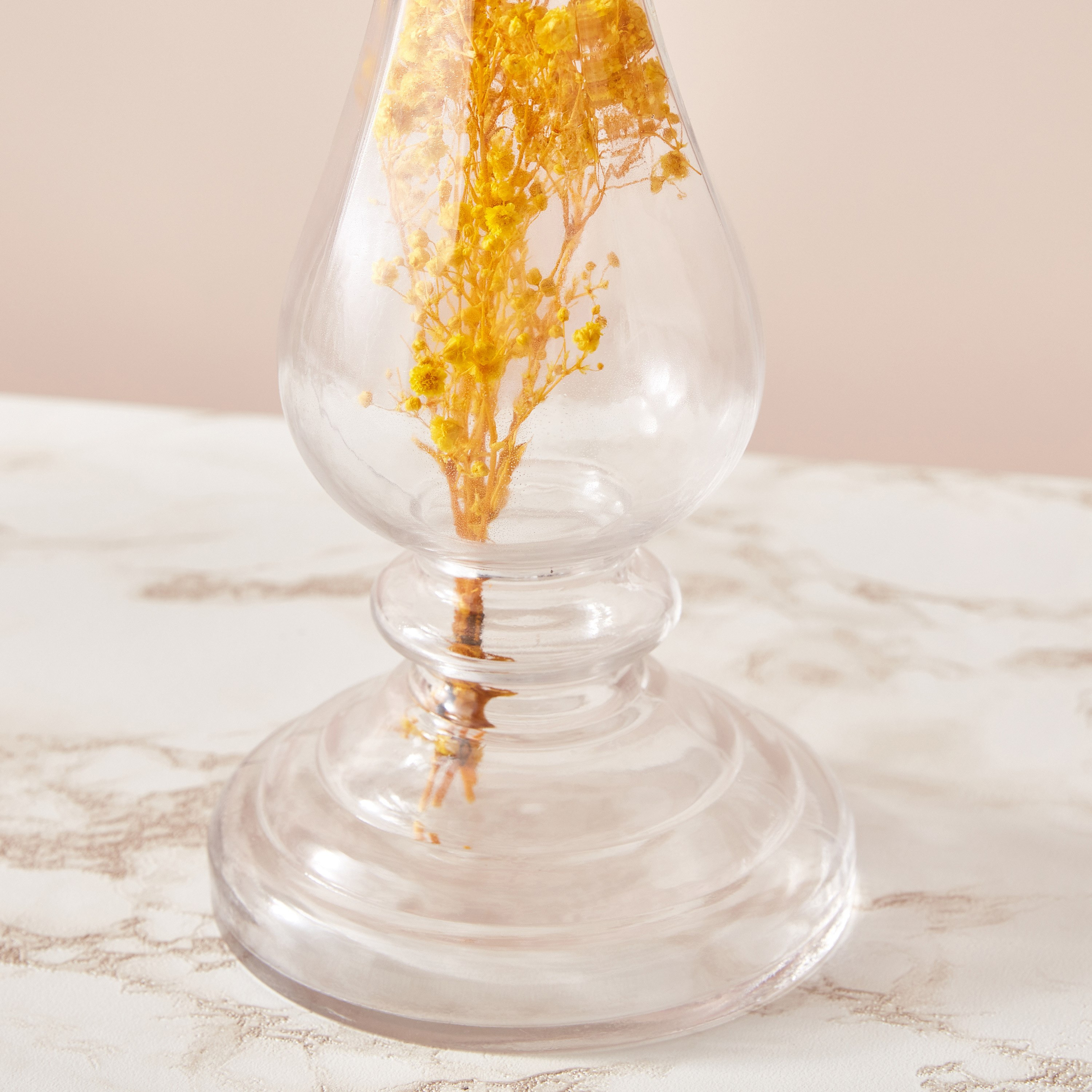 حامل شموع زجاجي بزهور مجففة من أوليجو - 12x28 سم-hbxlivingroom-decorandaccessories-candleholders-image-4