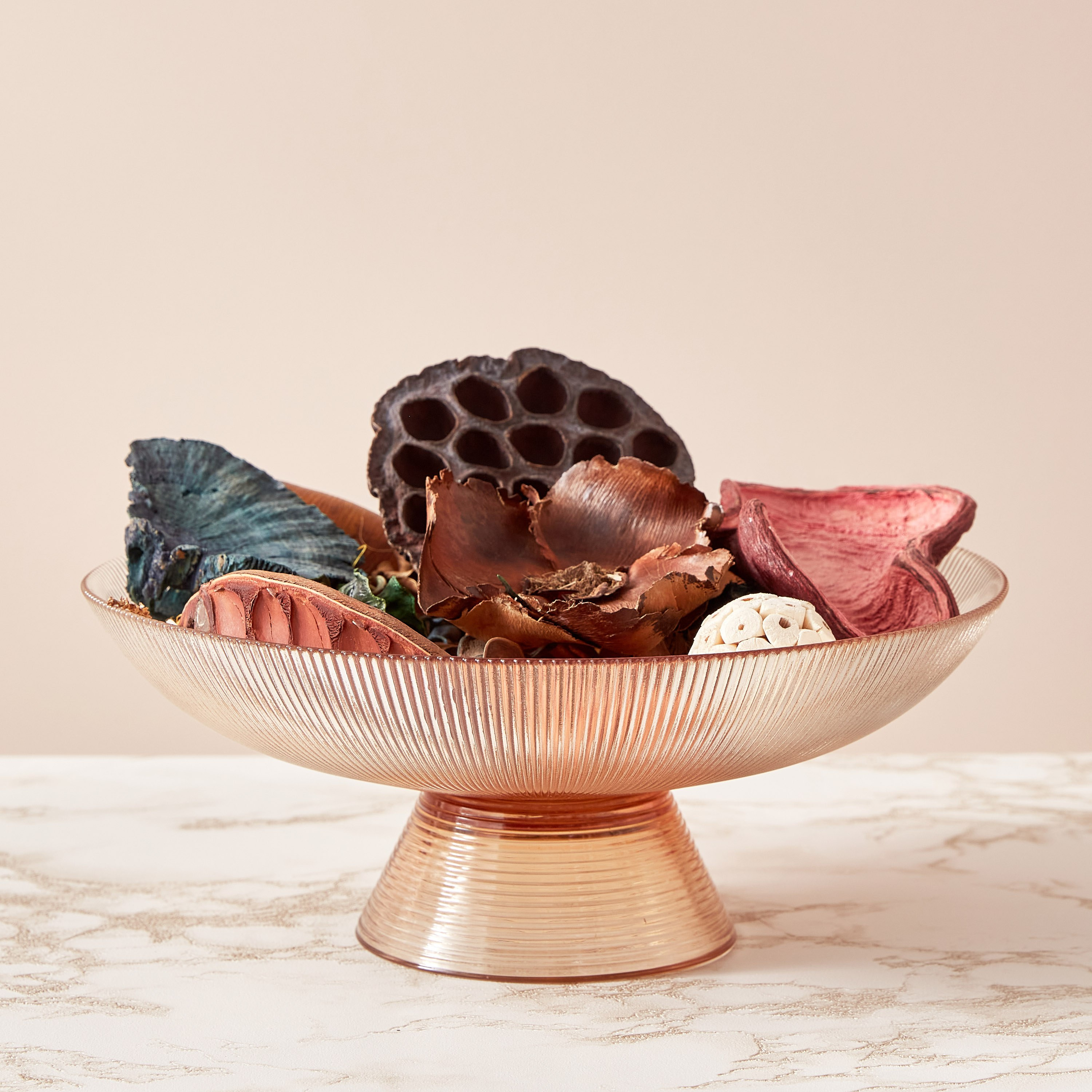 Oligo Sprayed and Ribbed Glass Decorative Bowl -  24.5x13.5 cm-hbxdecorandfurnishings-homeaccessories-bowls-image-1