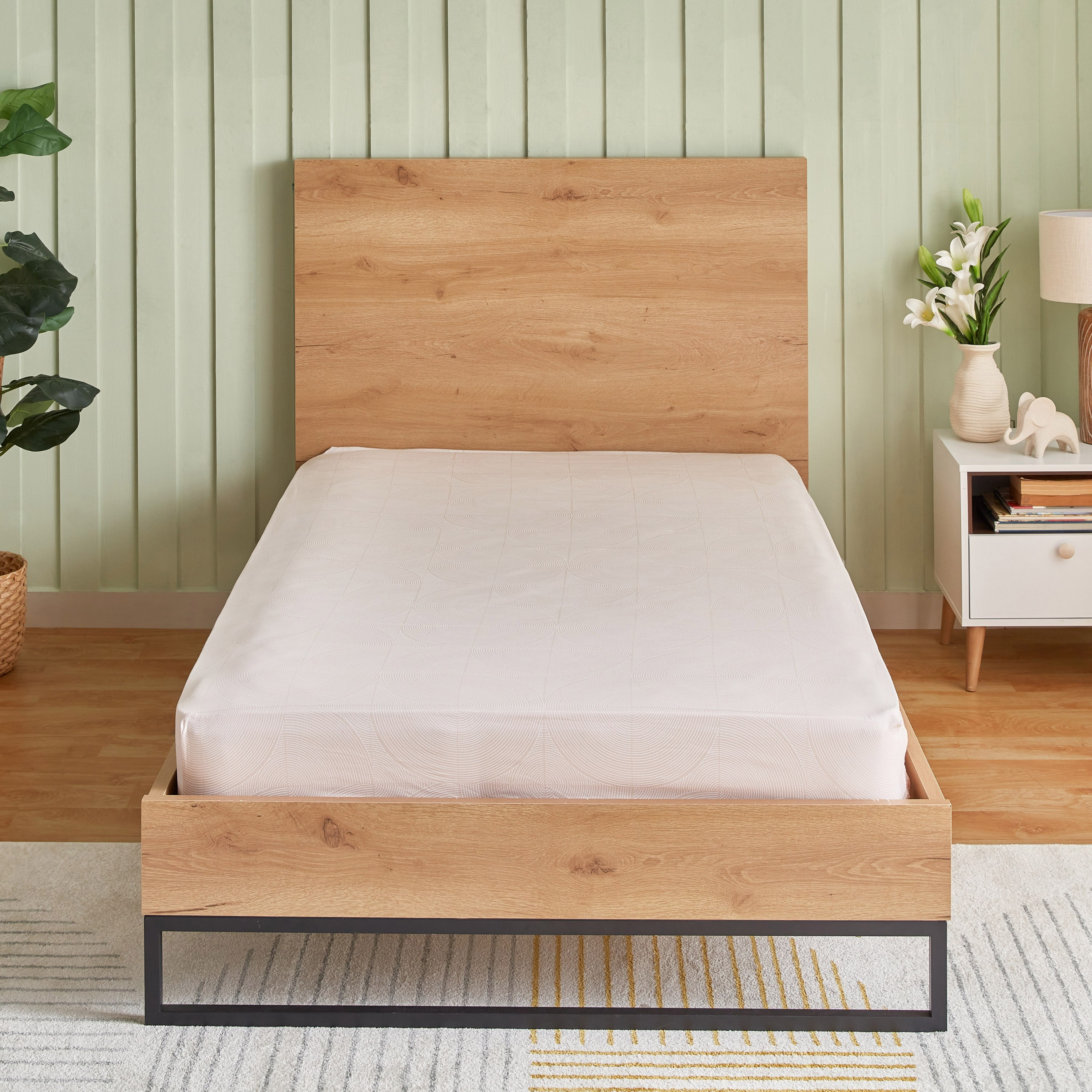 شرشف مطّاطي توين قطن بطبعات مالاكس من هيوستن - 120x200+30 سم-hbxhomeware-bedding-fittedsheets-image-2