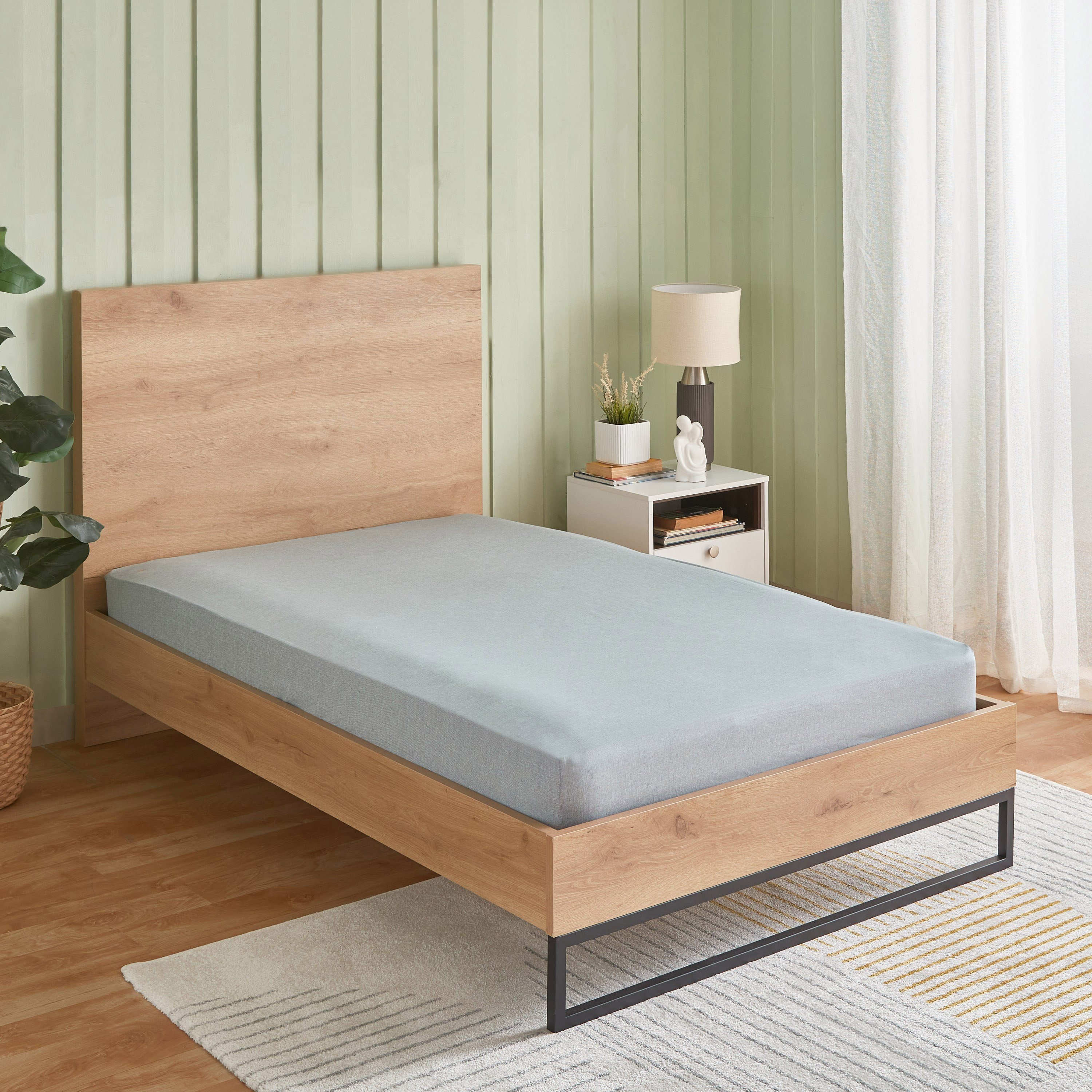 شرشف مطّاطي توين قطن بطبعات فاسا من هيوستن - 120x200+30 سم-hbxhomeware-hbxbedroom-image-1
