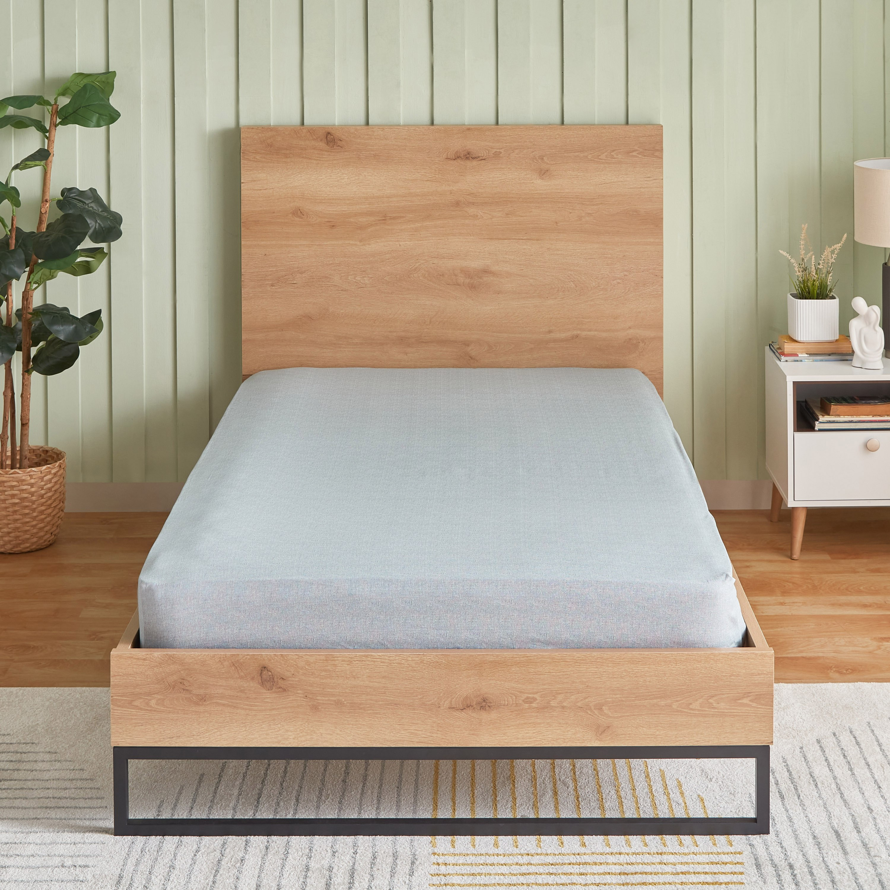 شرشف مطّاطي توين قطن بطبعات فاسا من هيوستن - 120x200+30 سم-hbxhomeware-hbxbedroom-image-2