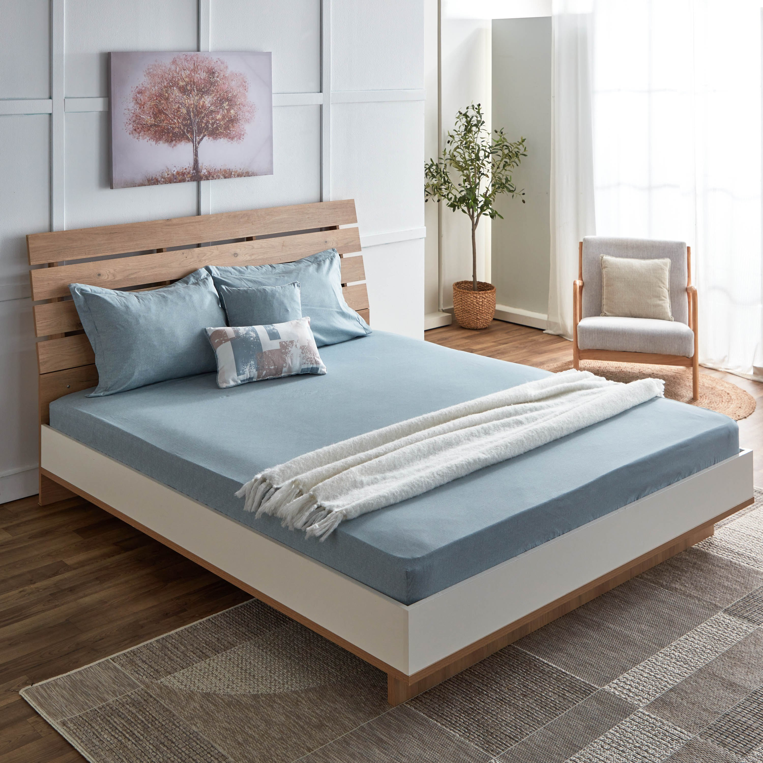 شرشف مطّاطي كينج قطن بطبعات فاسا من هيوستن - 180x200+30 سم-hbxhomeware-hbxbedroom-image-6