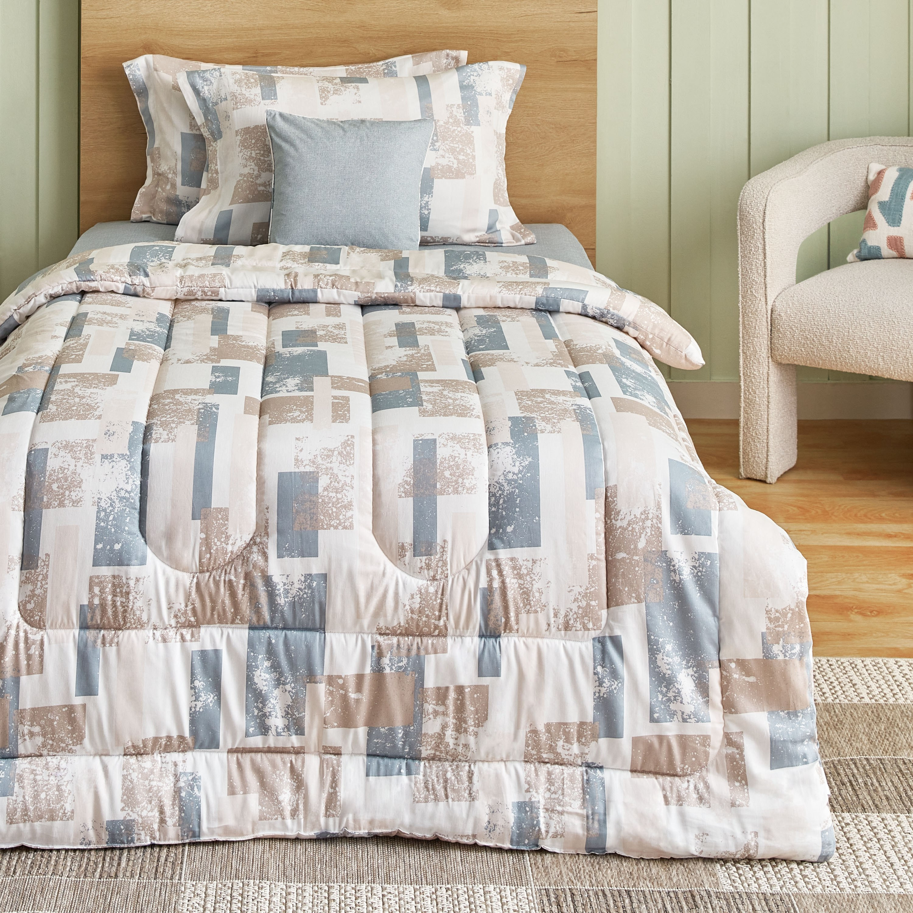 طقم لحاف مزدوج قطن  بطبعات - 5 قطع من هيوستن فاسا- 160x220 سم-hbxkidsandyouth-beddingandfurnishings-comfortersets-image-1