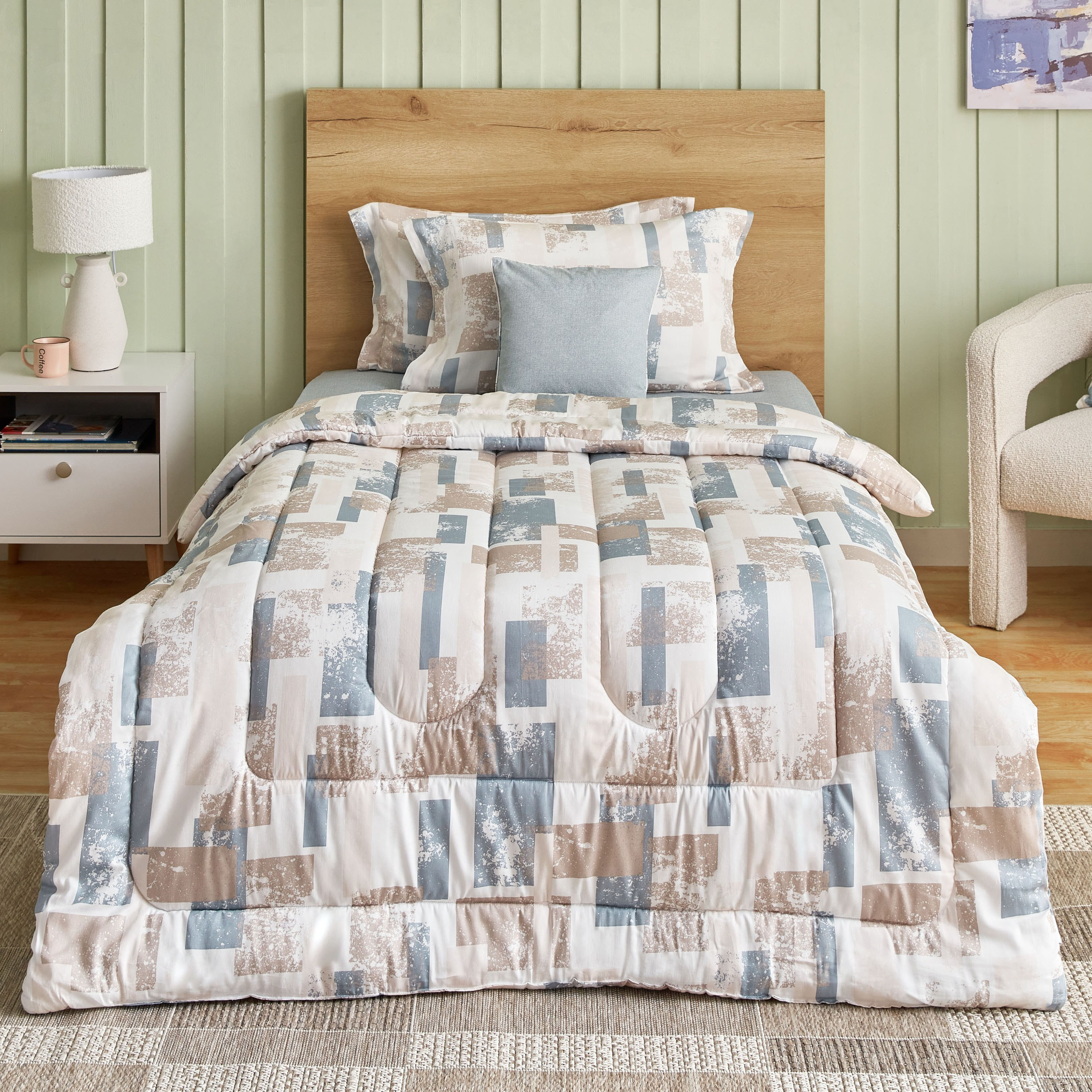 طقم لحاف مزدوج قطن  بطبعات - 5 قطع من هيوستن فاسا- 160x220 سم-hbxkidsandyouth-beddingandfurnishings-comfortersets-image-2
