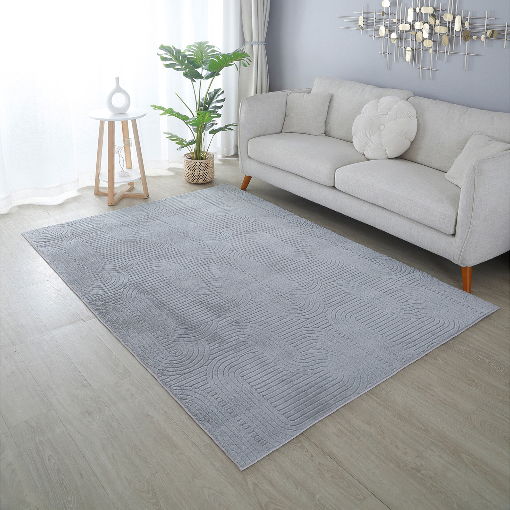 Zara Jacquard Rabbit Fur Rug - 200x300 cm-hbxdecorandfurnishings-floorcoverings-rugs-image-1