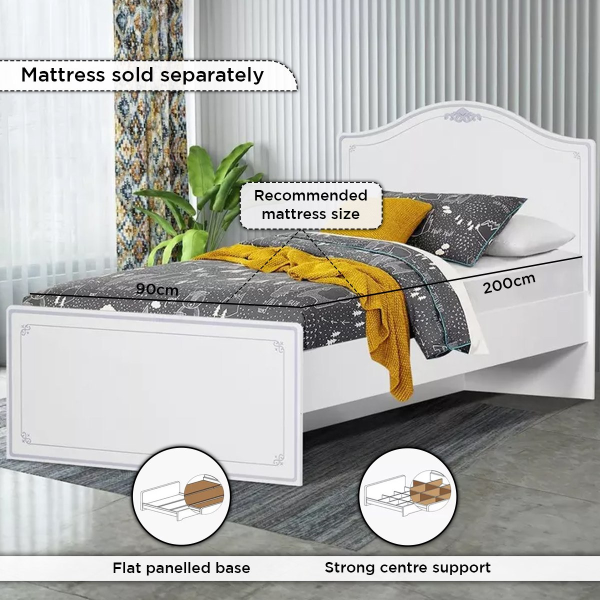 Spring Single Bed - 90x200 cm-hbxfurniture-bedsandbedsets-beds-single-image-5